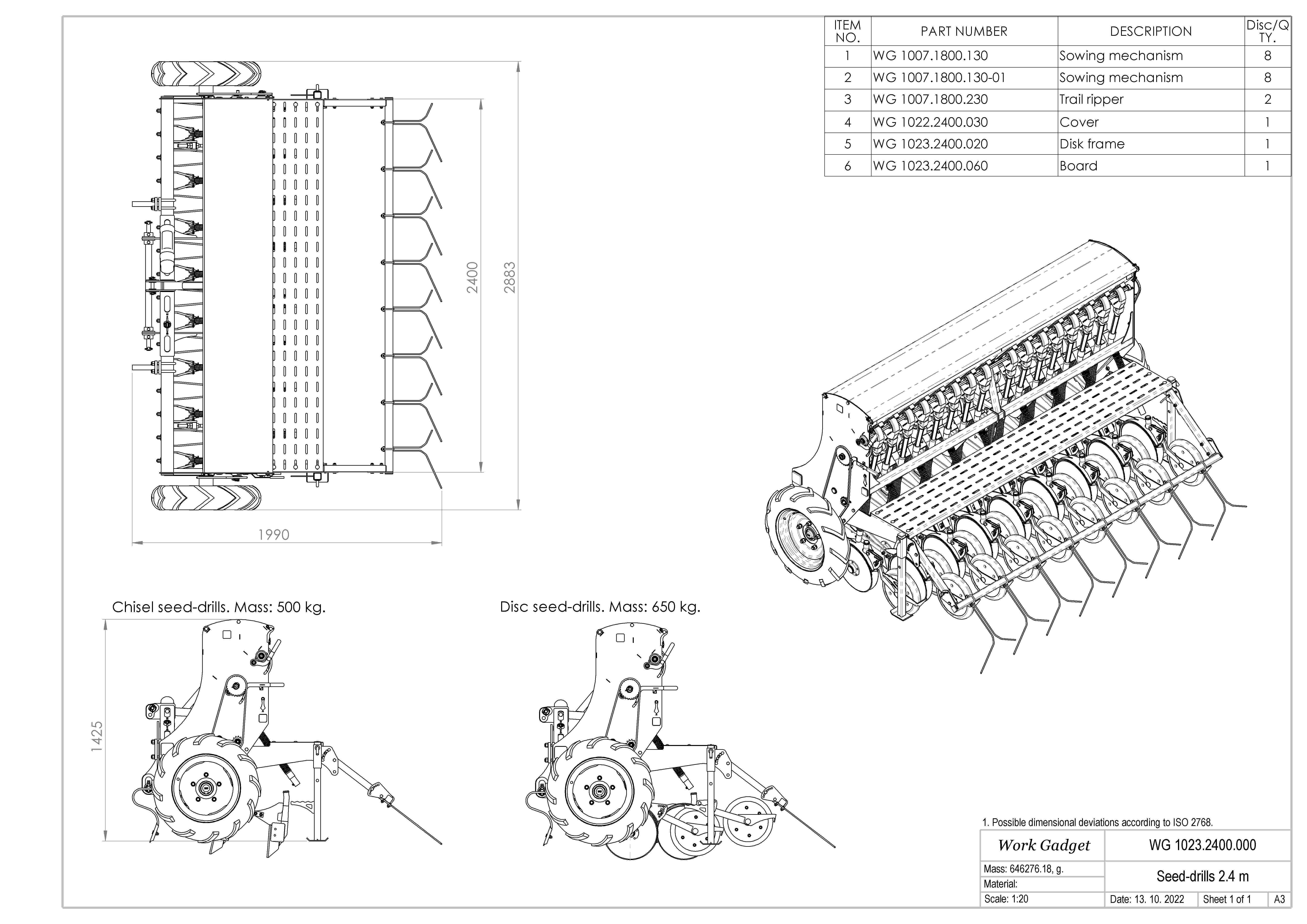 WG 1023 - Mounted mechanical seed drill 3D model_12