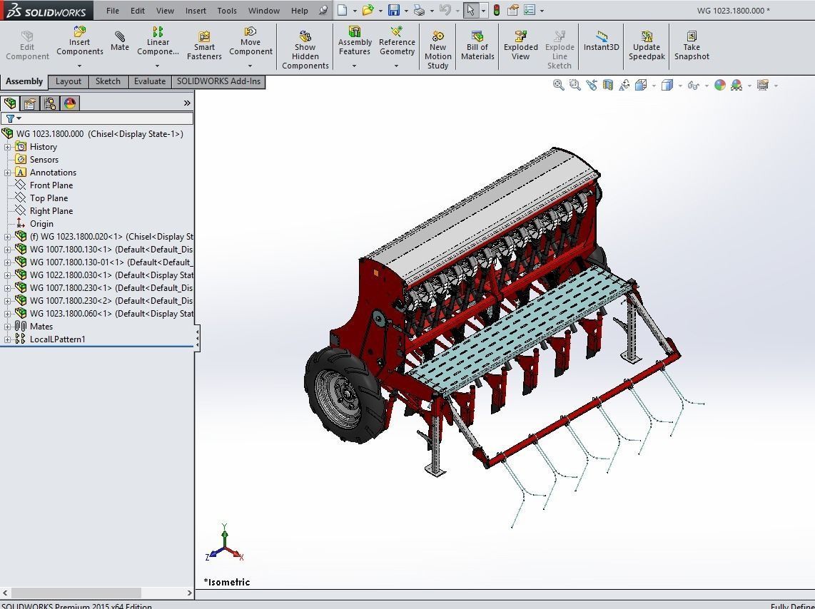 WG 1023 - Mounted mechanical seed drill 3D model_16