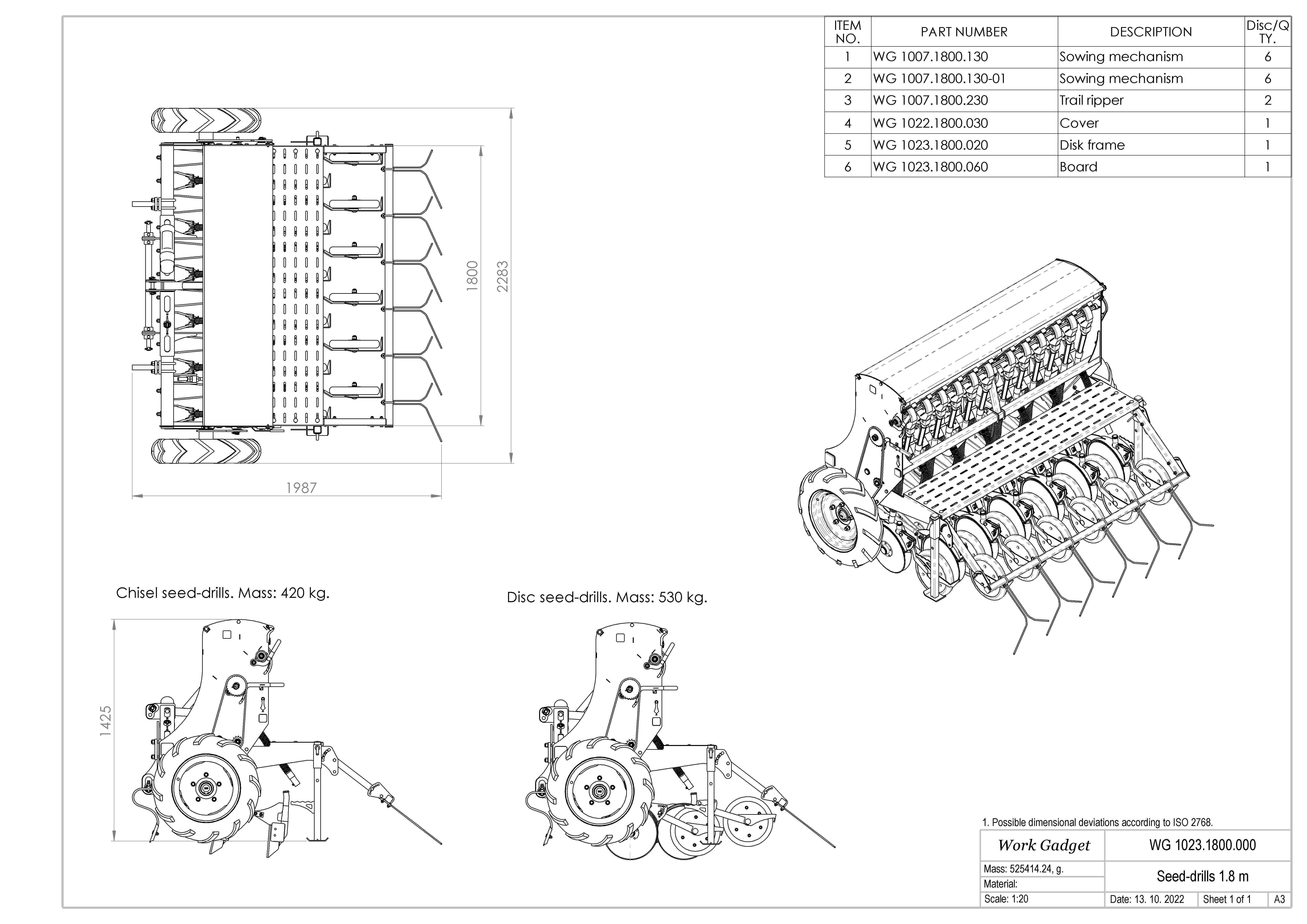 WG 1023 - Mounted mechanical seed drill 3D model_10