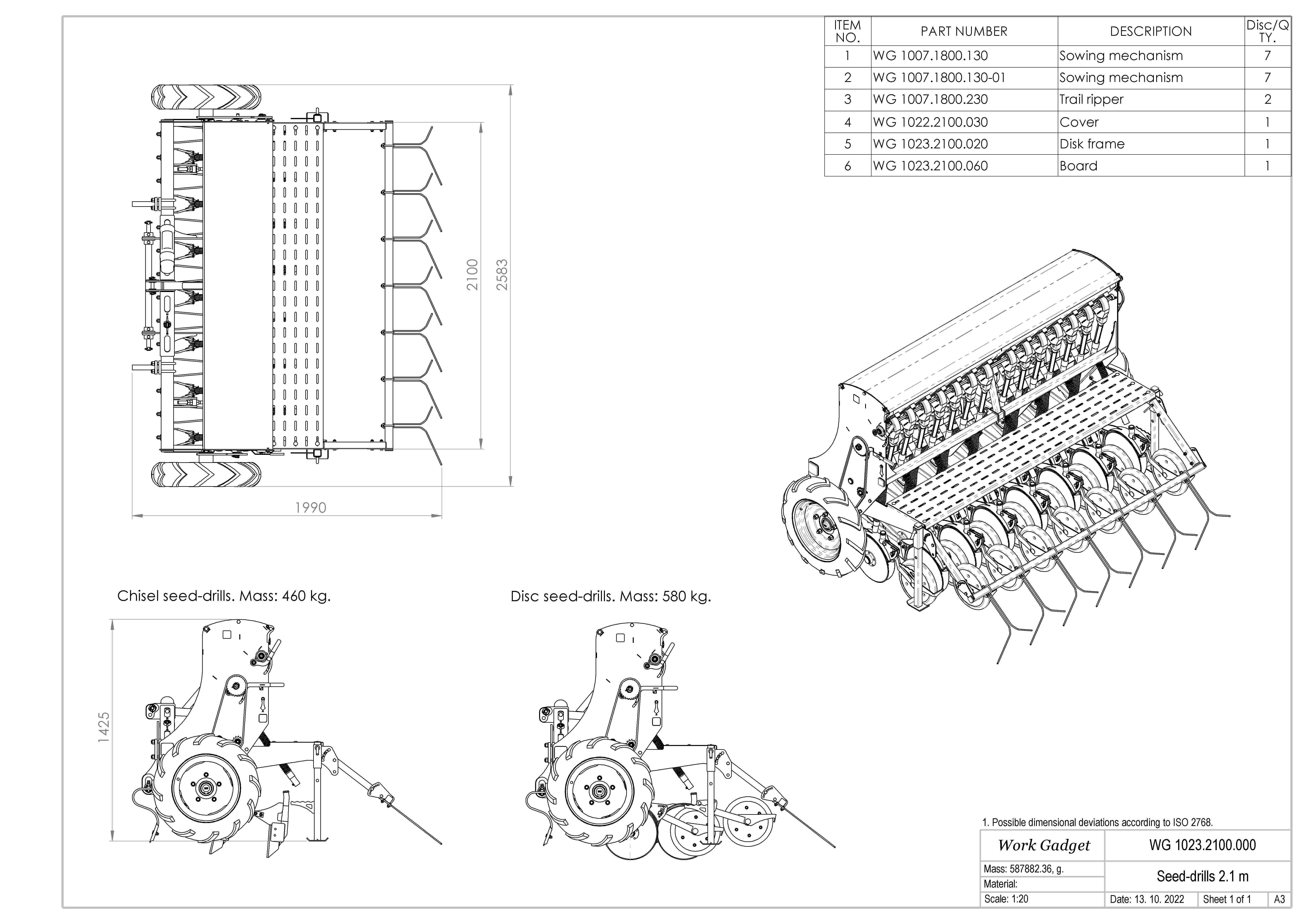 WG 1023 - Mounted mechanical seed drill 3D model_11