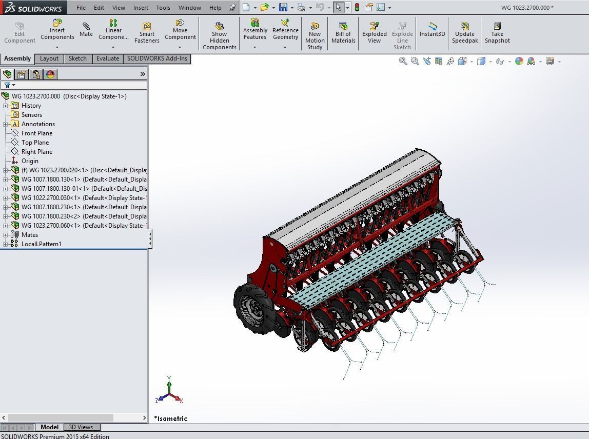 WG 1023 - Mounted mechanical seed drill 3D model_19