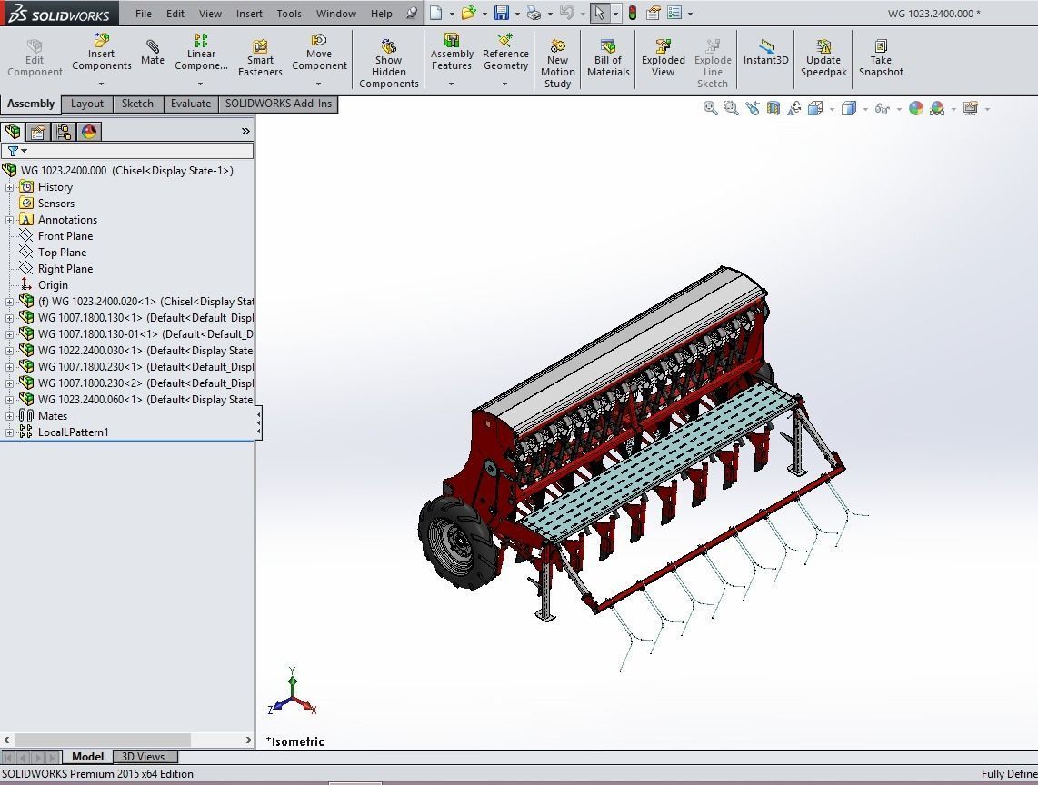 WG 1023 - Mounted mechanical seed drill 3D model_18