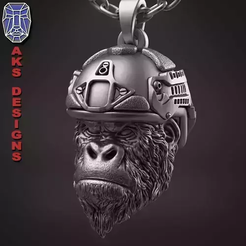 Animal Pendant jewelry Army soldier monkey v1 