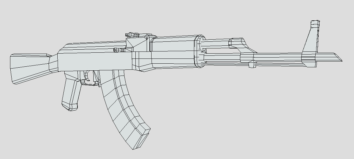 AK-47 GUN Low-poly 3D model_4