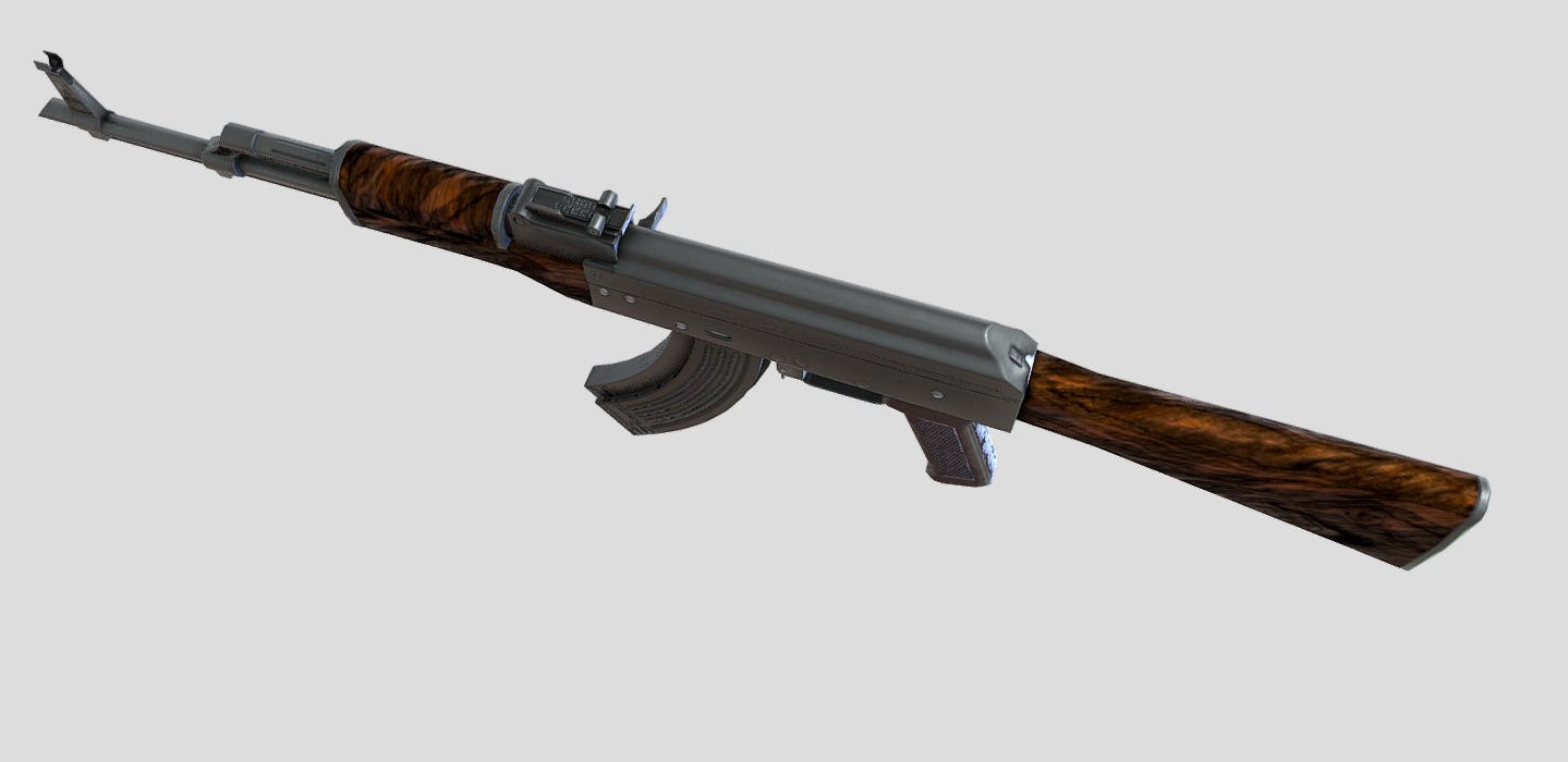 AK-47 GUN Low-poly 3D model_2
