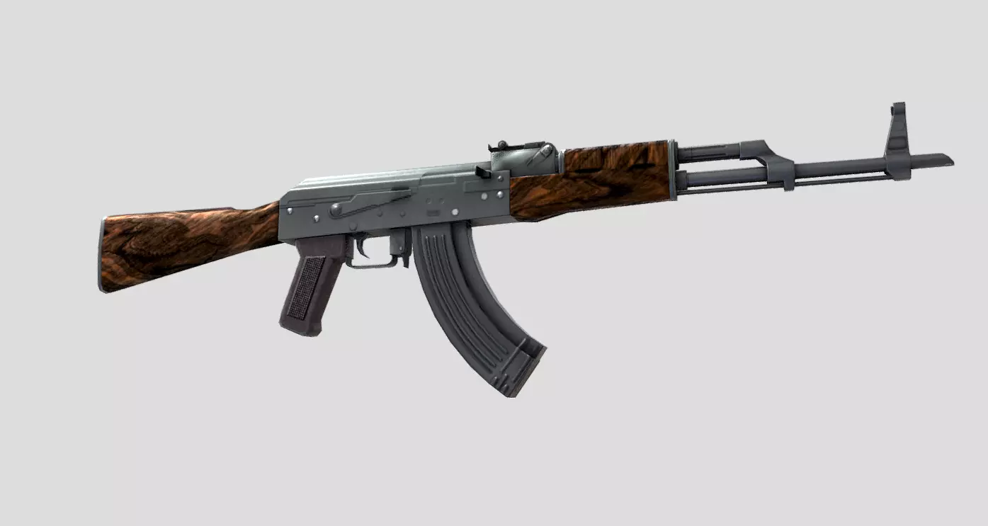 AK-47 GUN Low-poly 3D model_0