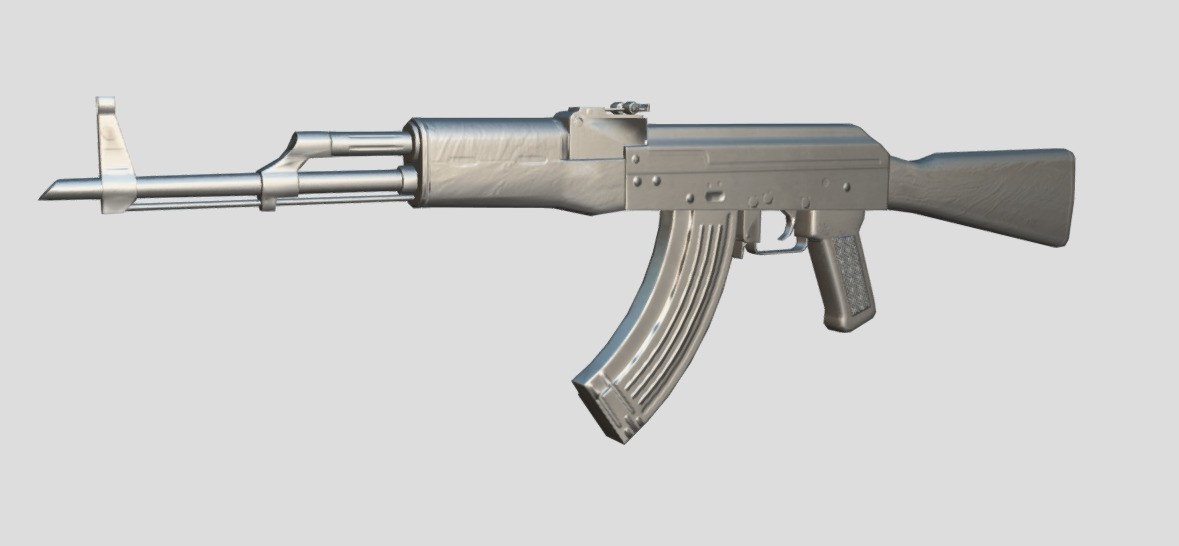 AK-47 GUN Low-poly 3D model_3