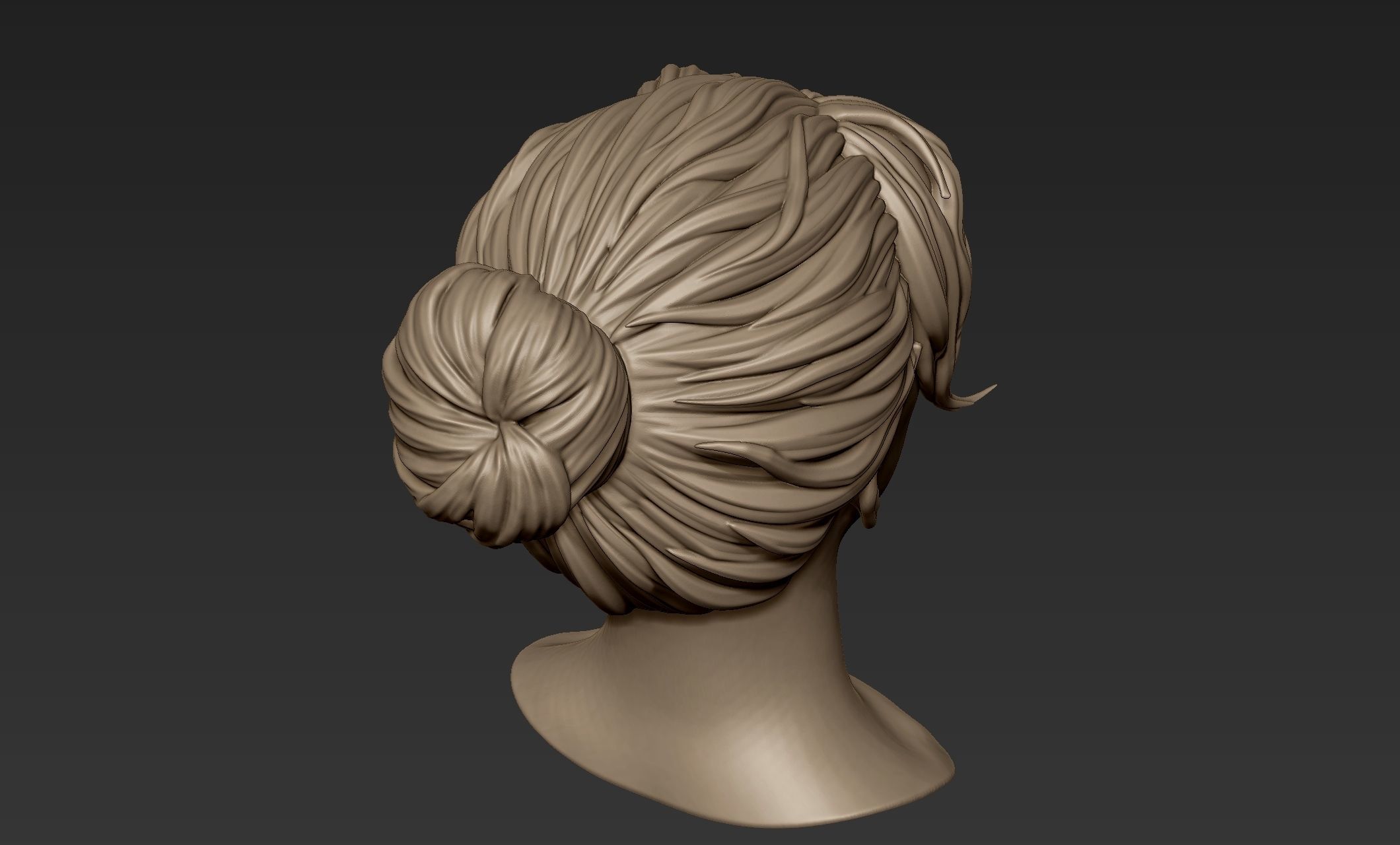 Black Woman Head 3 3D model_5