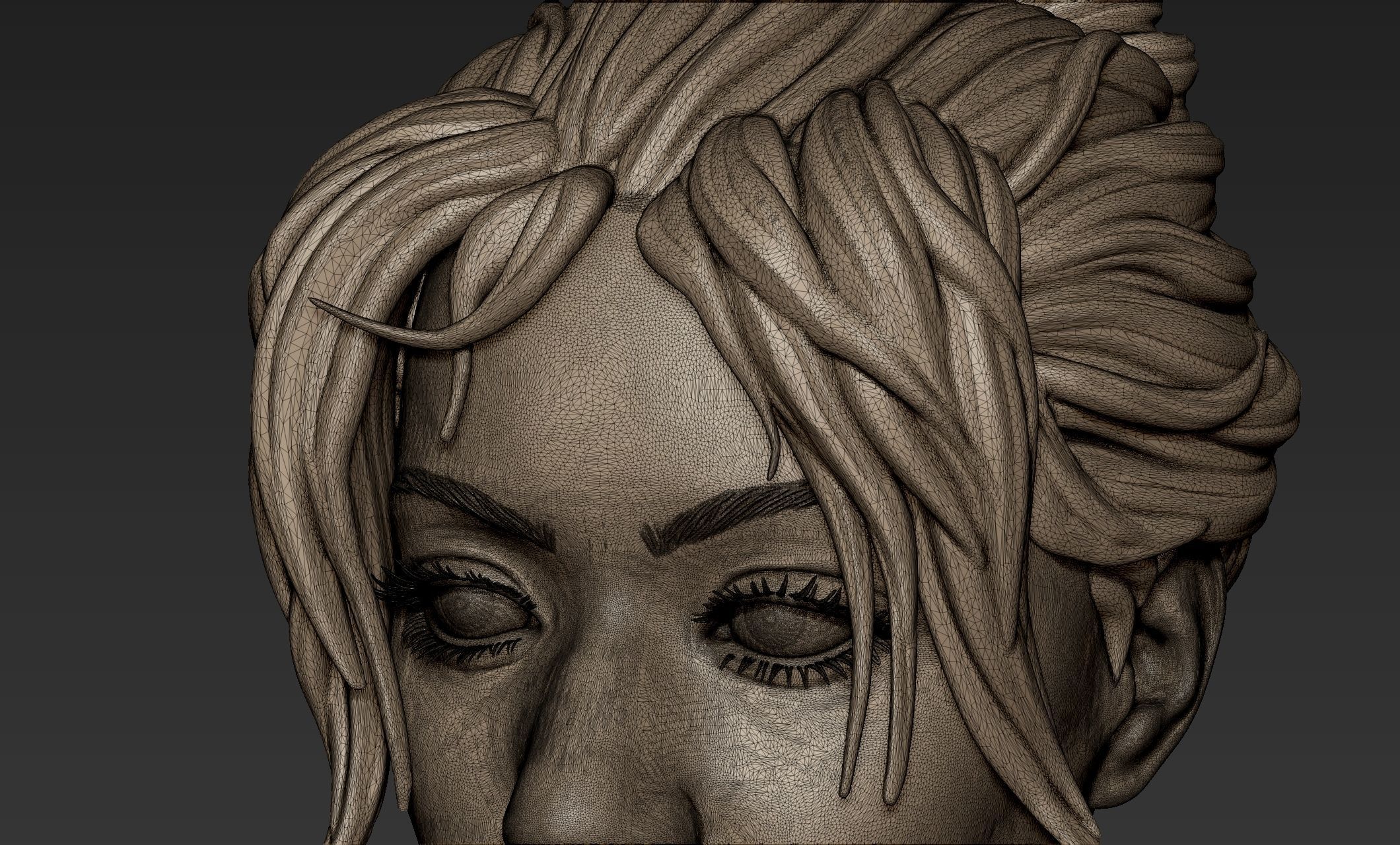 Black Woman Head 3 3D model_8