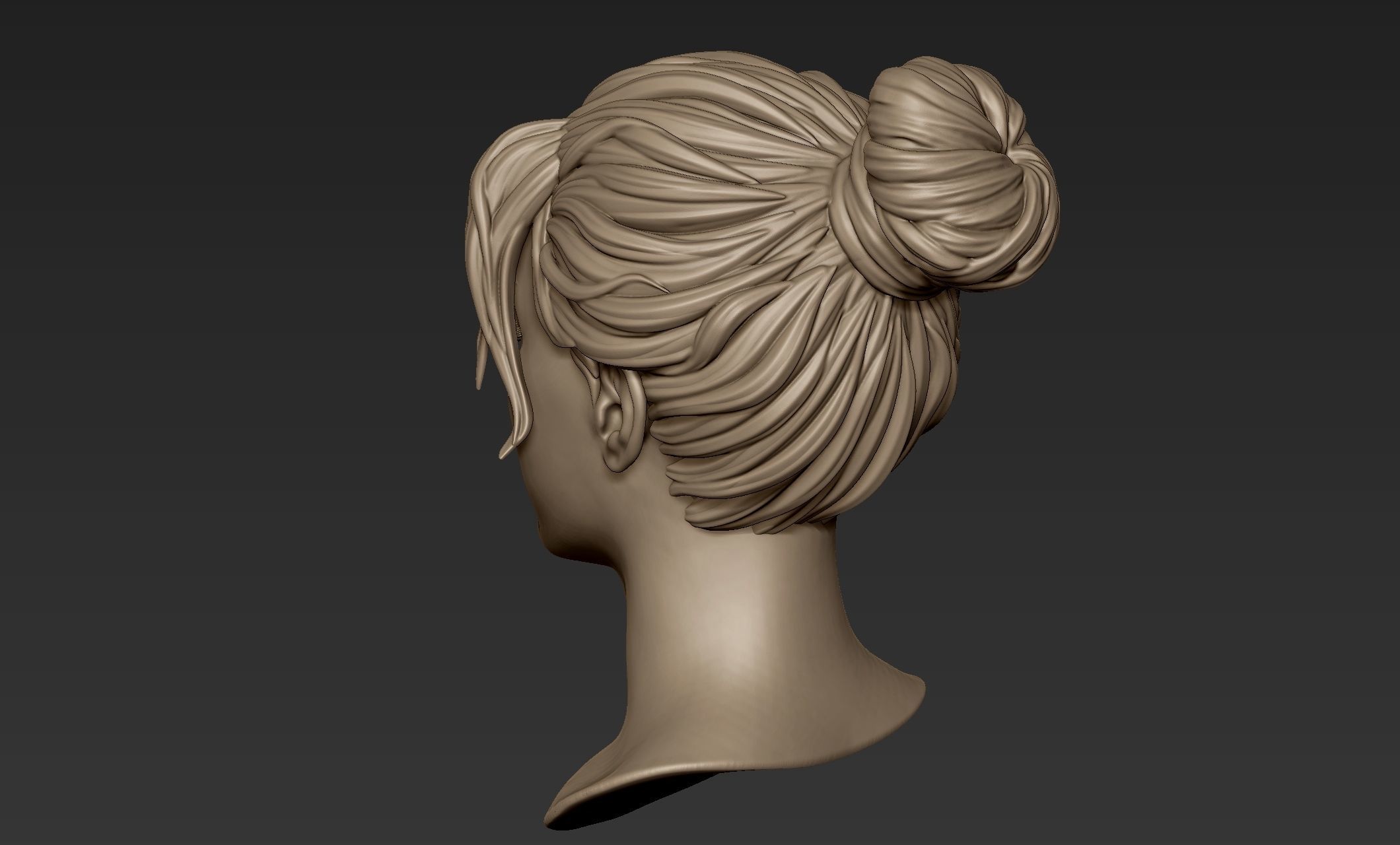 Black Woman Head 3 3D model_4