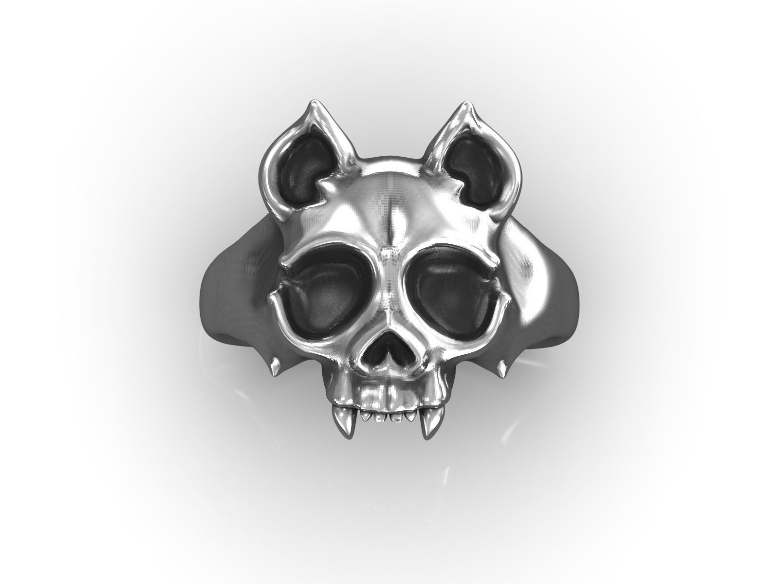 Cat Skull Ring 3D print model_3