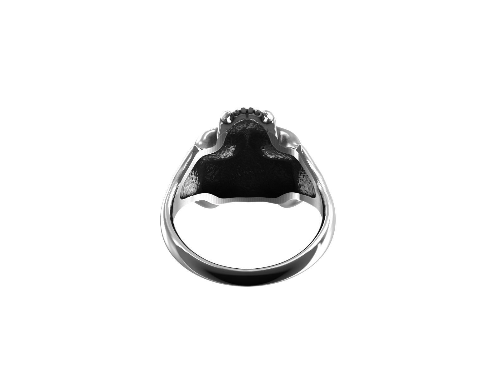Cat Skull Ring 3D print model_5