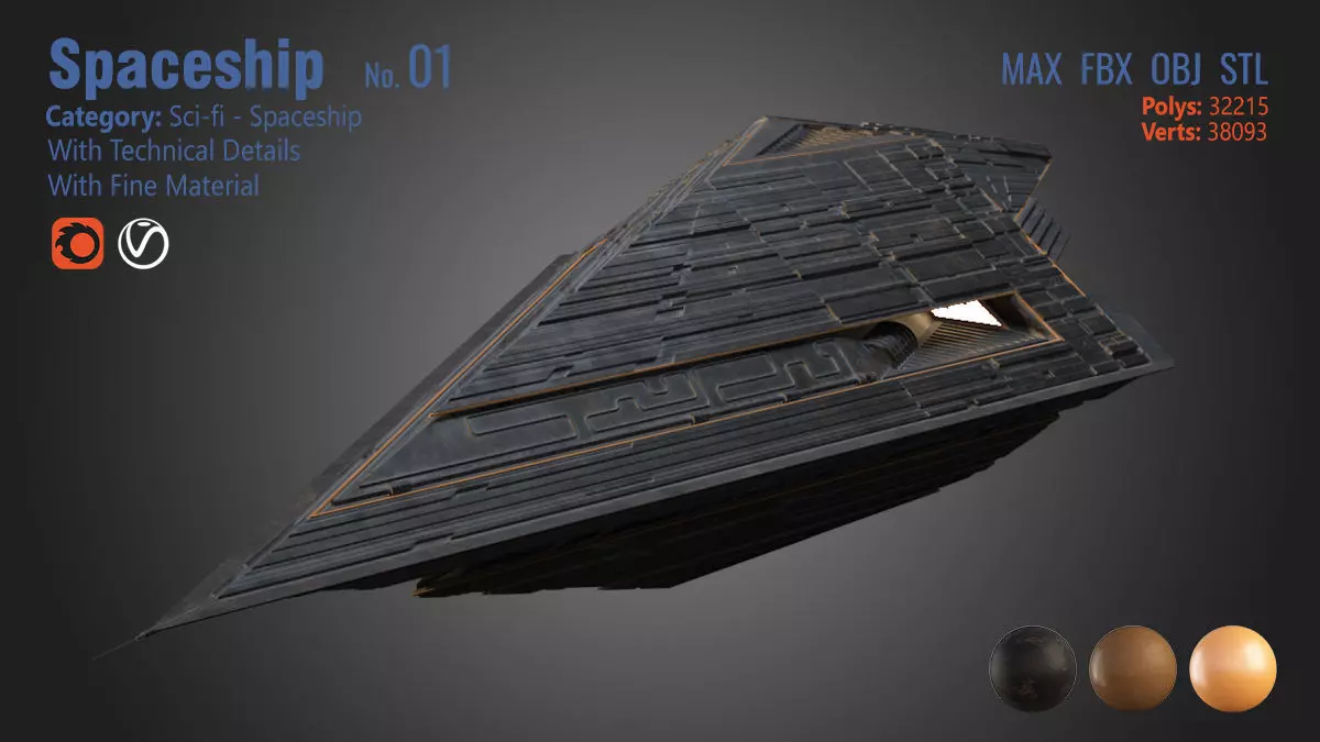 Spaceship 01 3D model_0