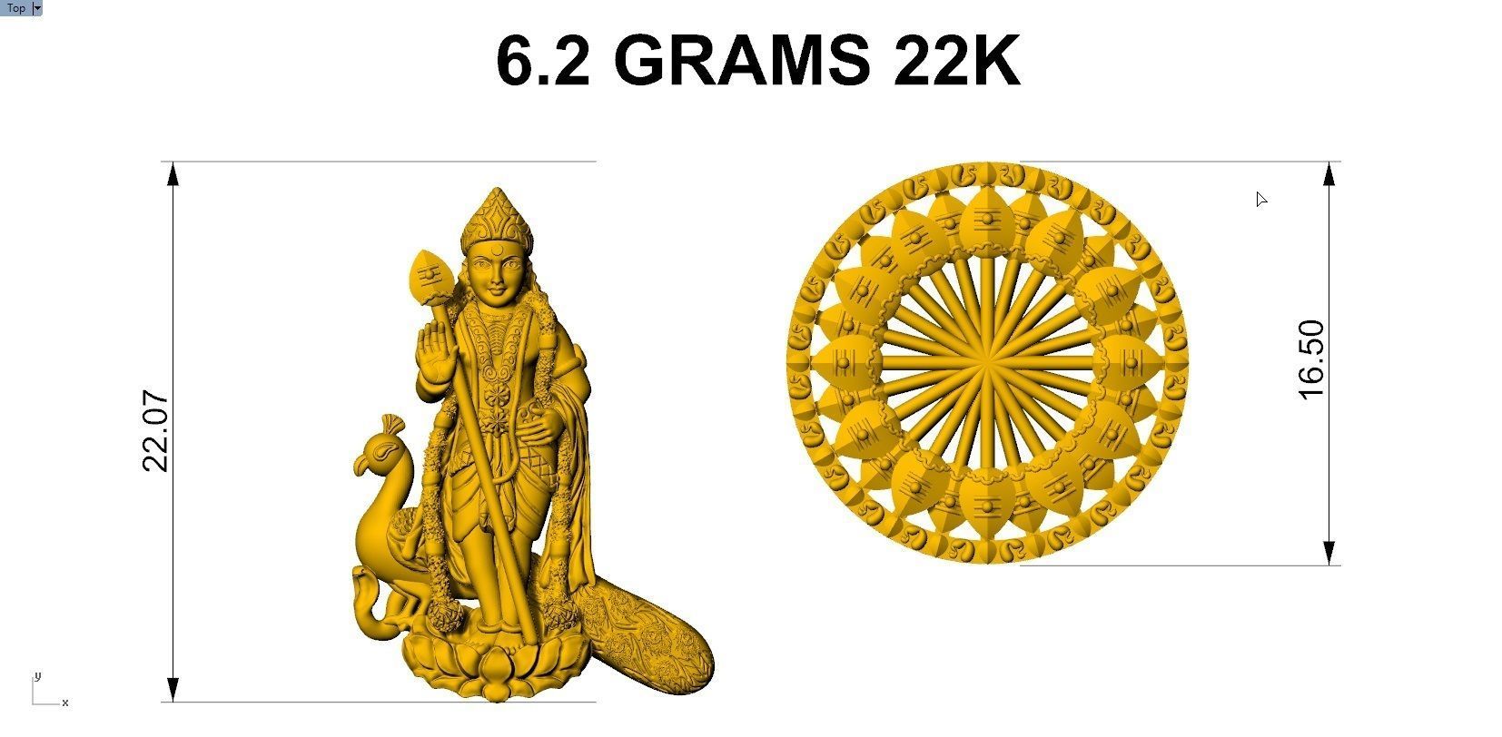 MURUGAN PENDENT 3D print model_6