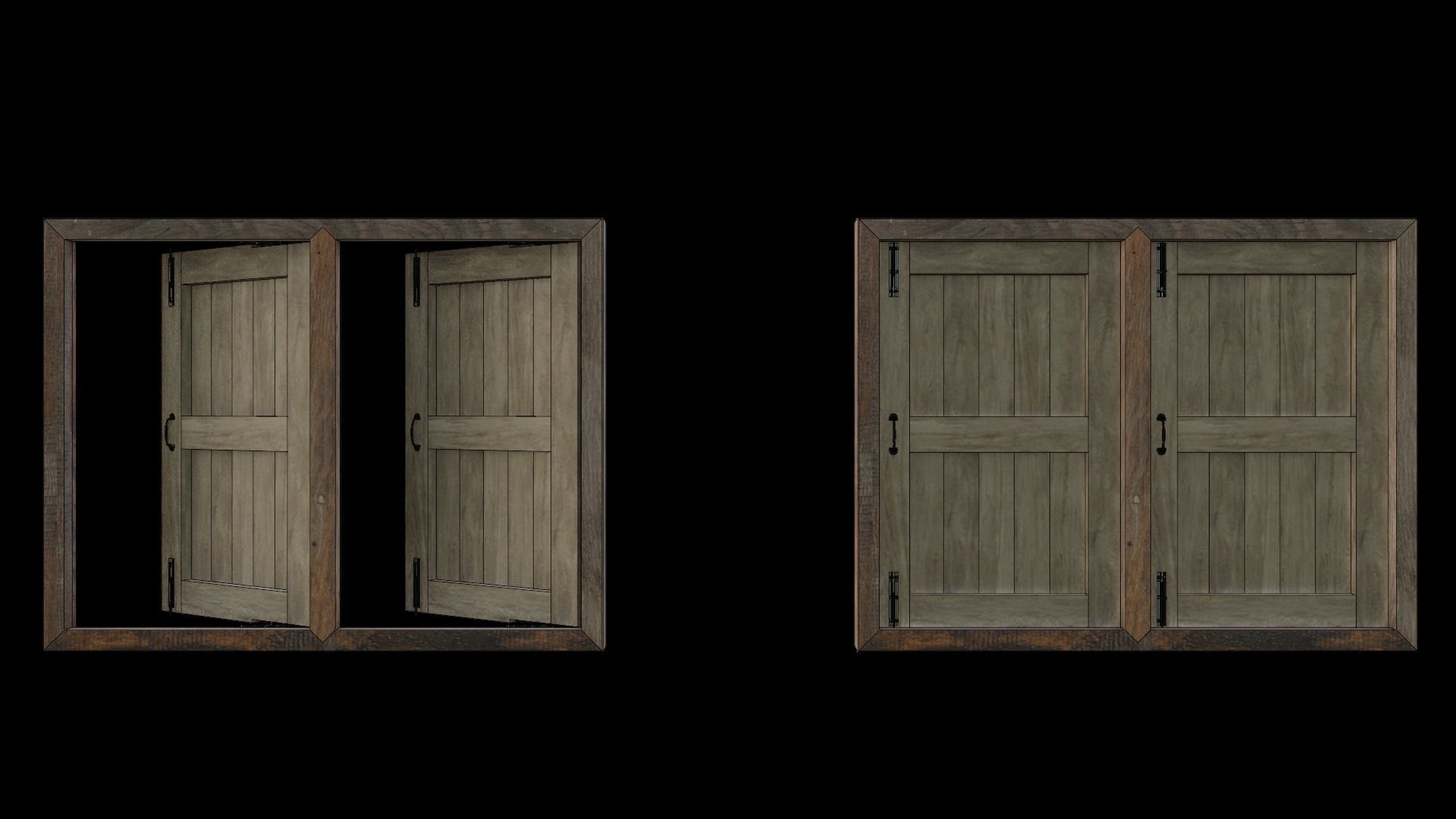 Wood Windows 3D model_4
