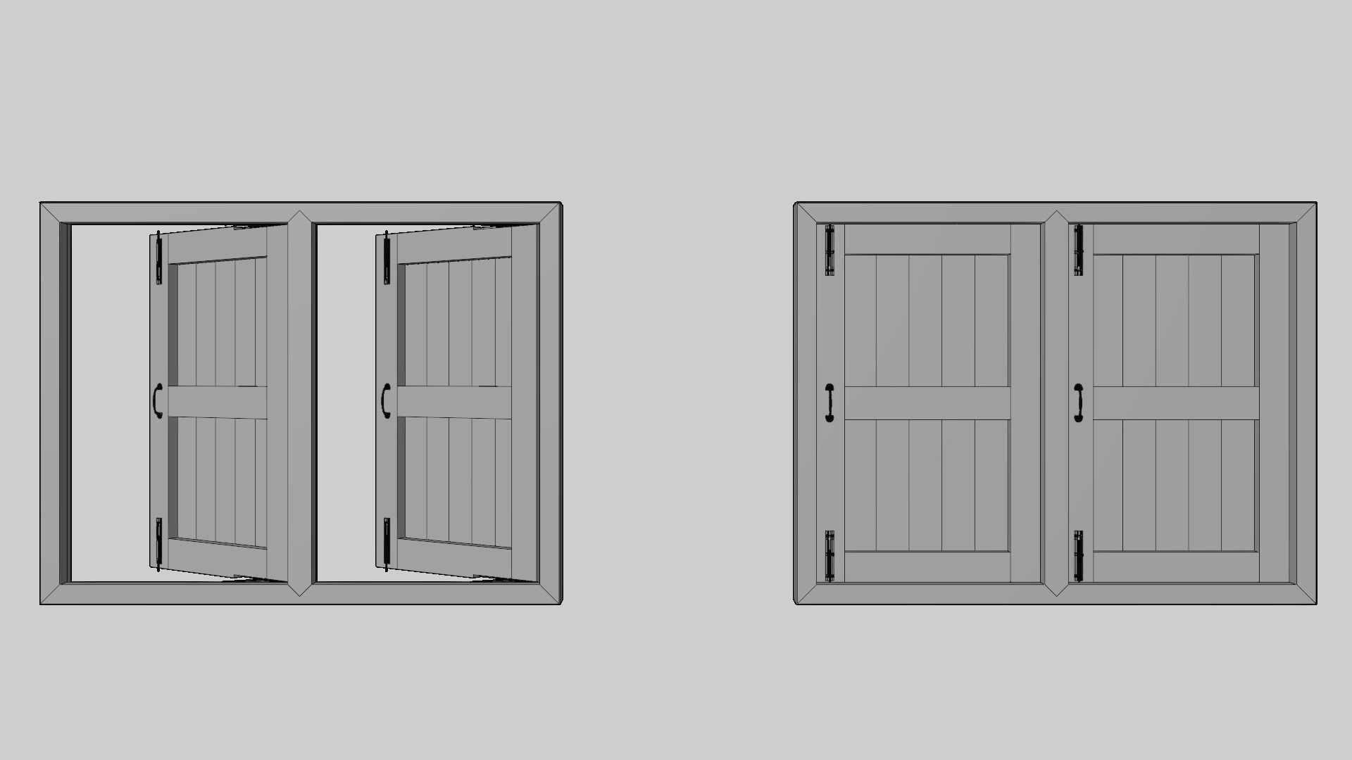 Wood Windows 3D model_5