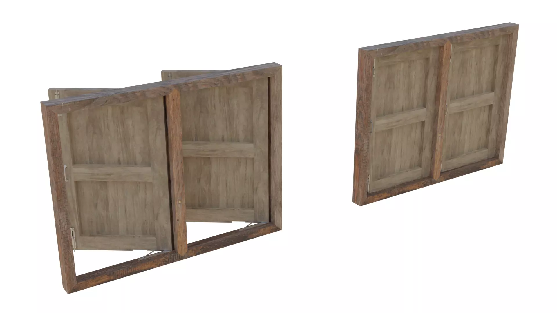 Wood Windows 3D model_0