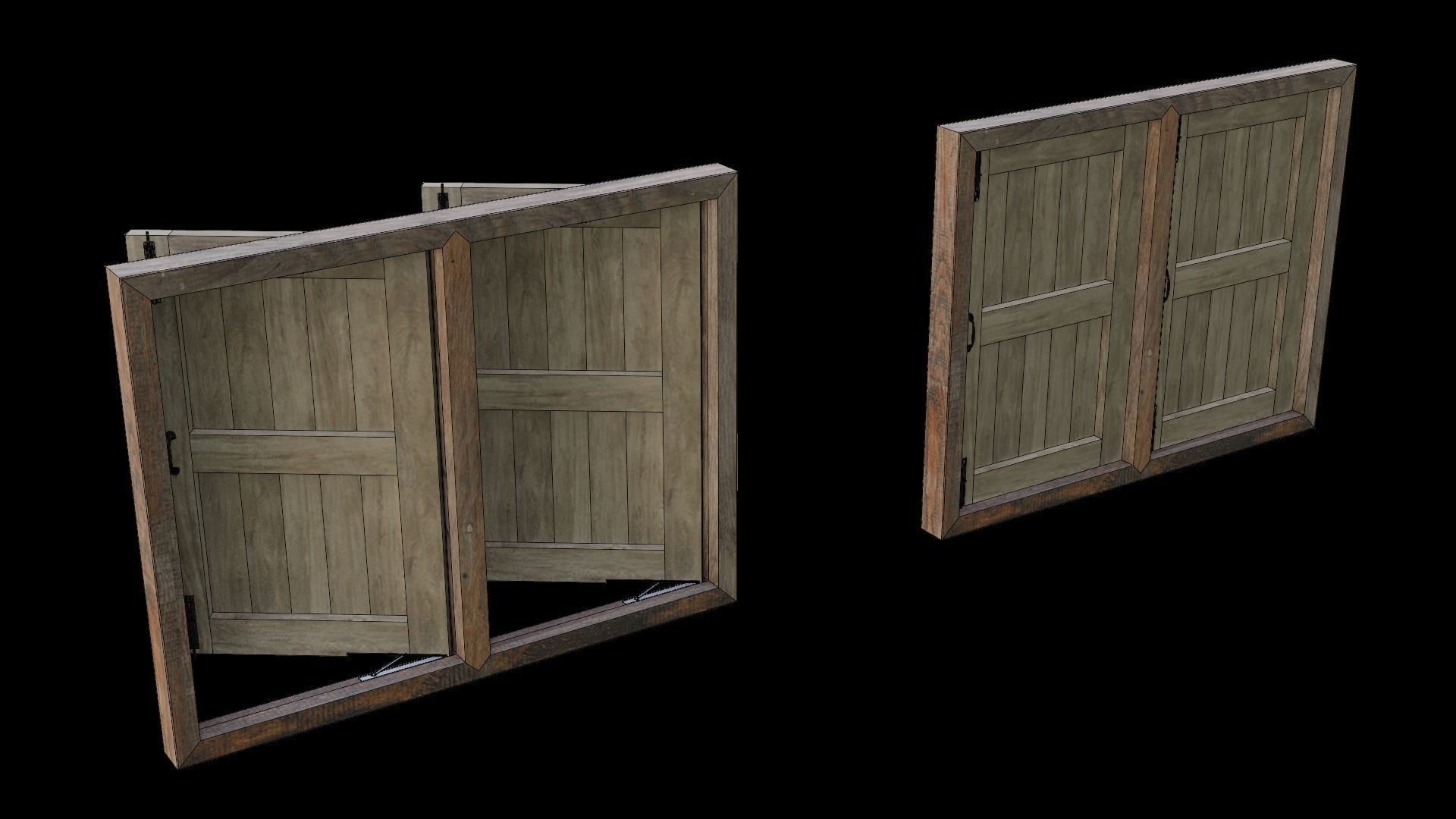 Wood Windows 3D model_1