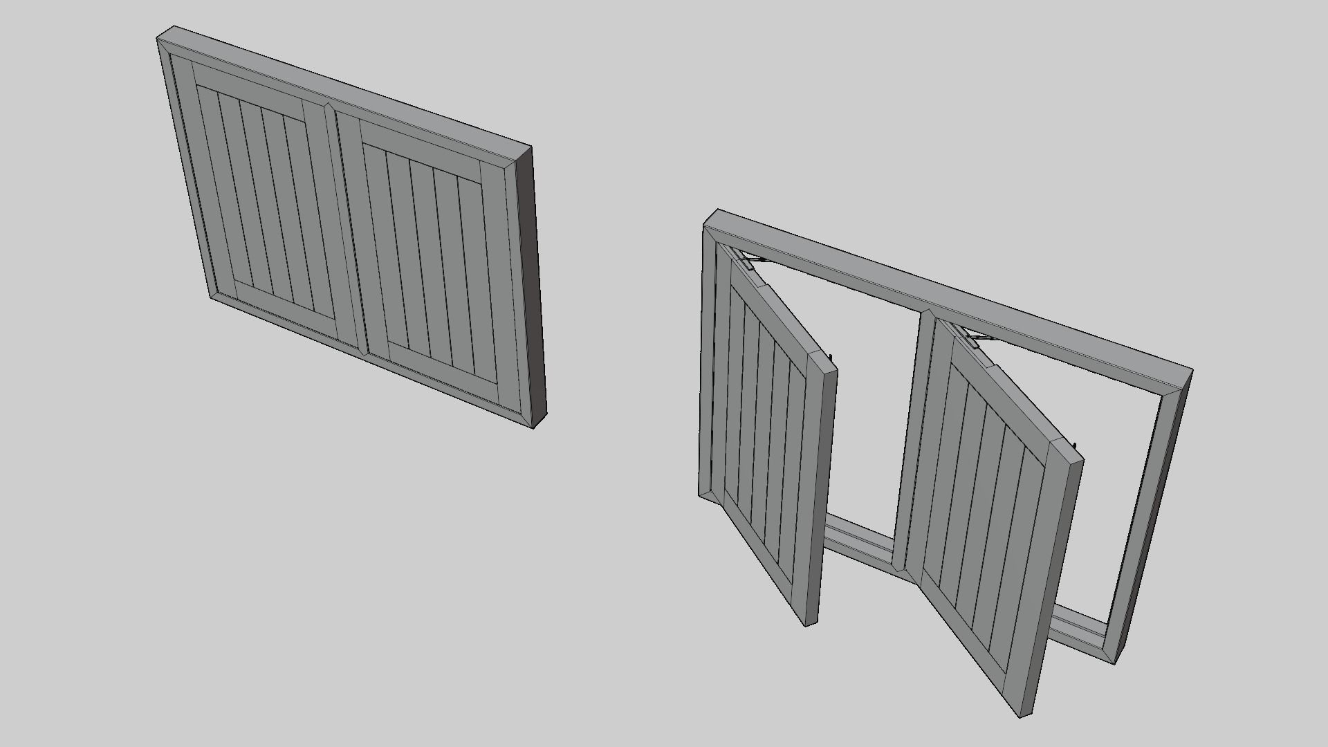 Wood Windows 3D model_8