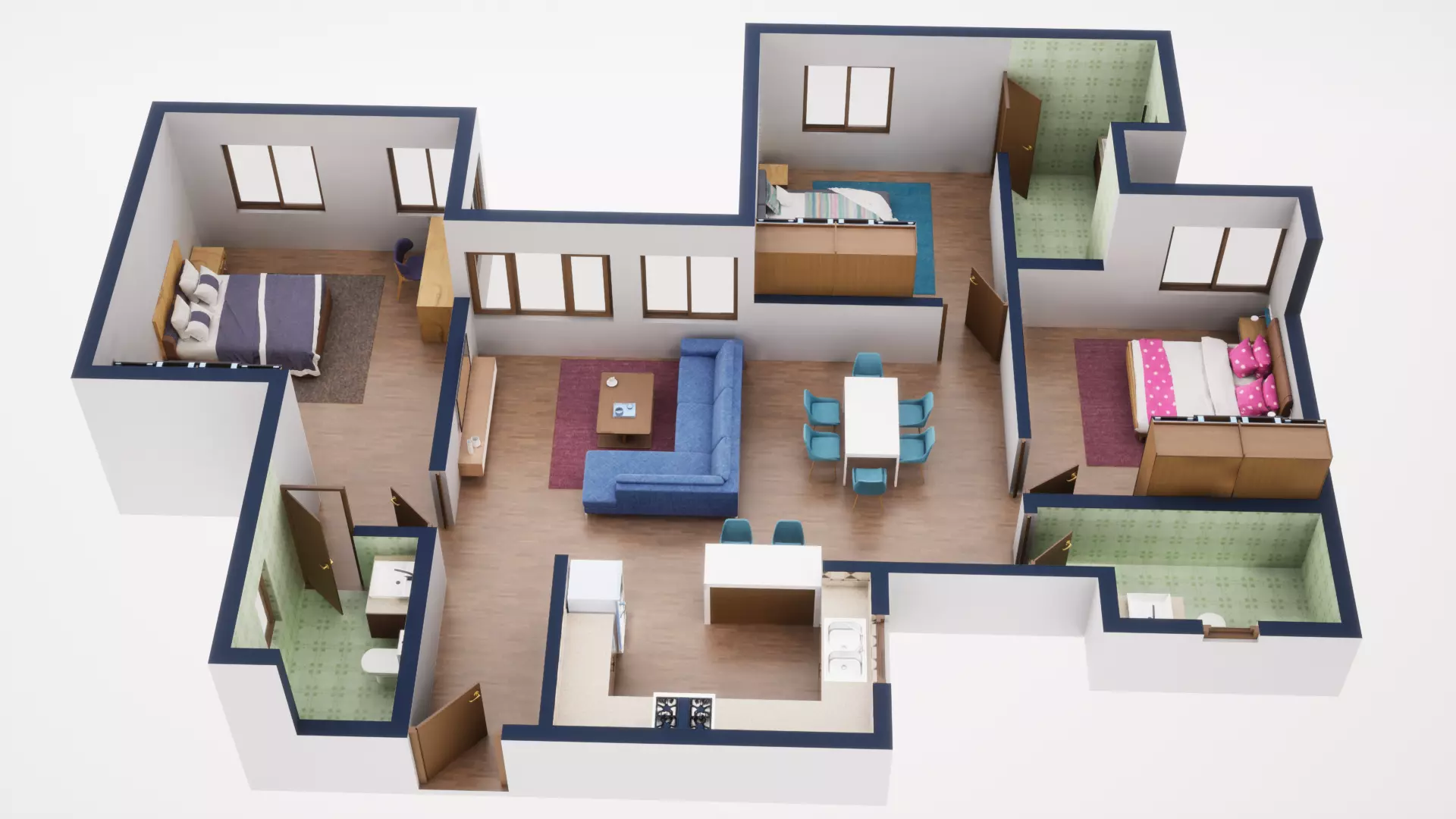 3D Floor Plan Model 56 3D model