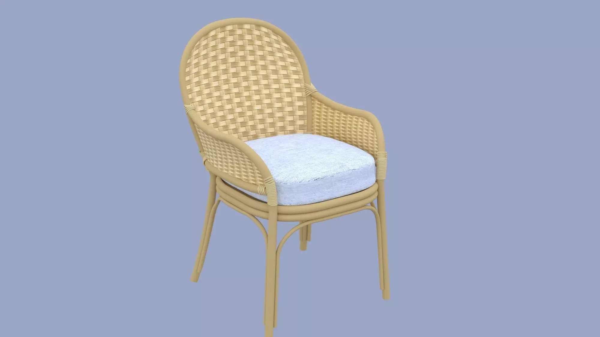wicker chair 3D model_0