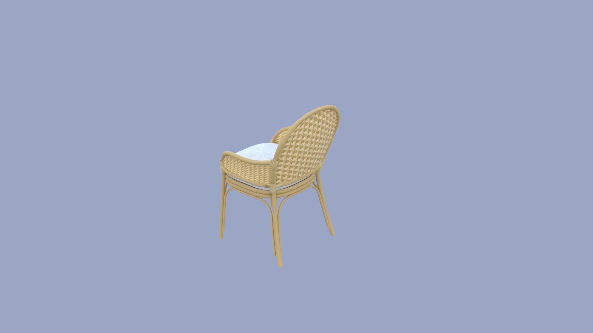 wicker chair 3D model_3