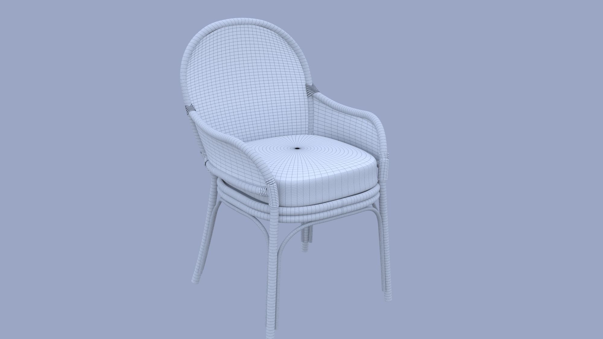 wicker chair 3D model_4
