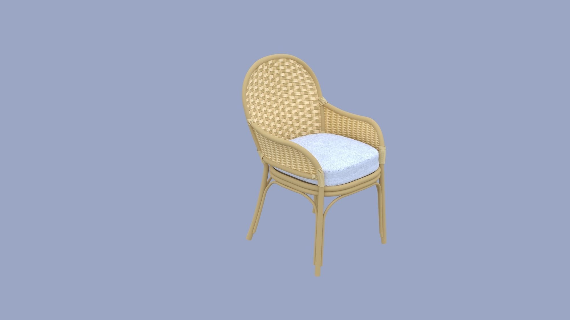 wicker chair 3D model_1