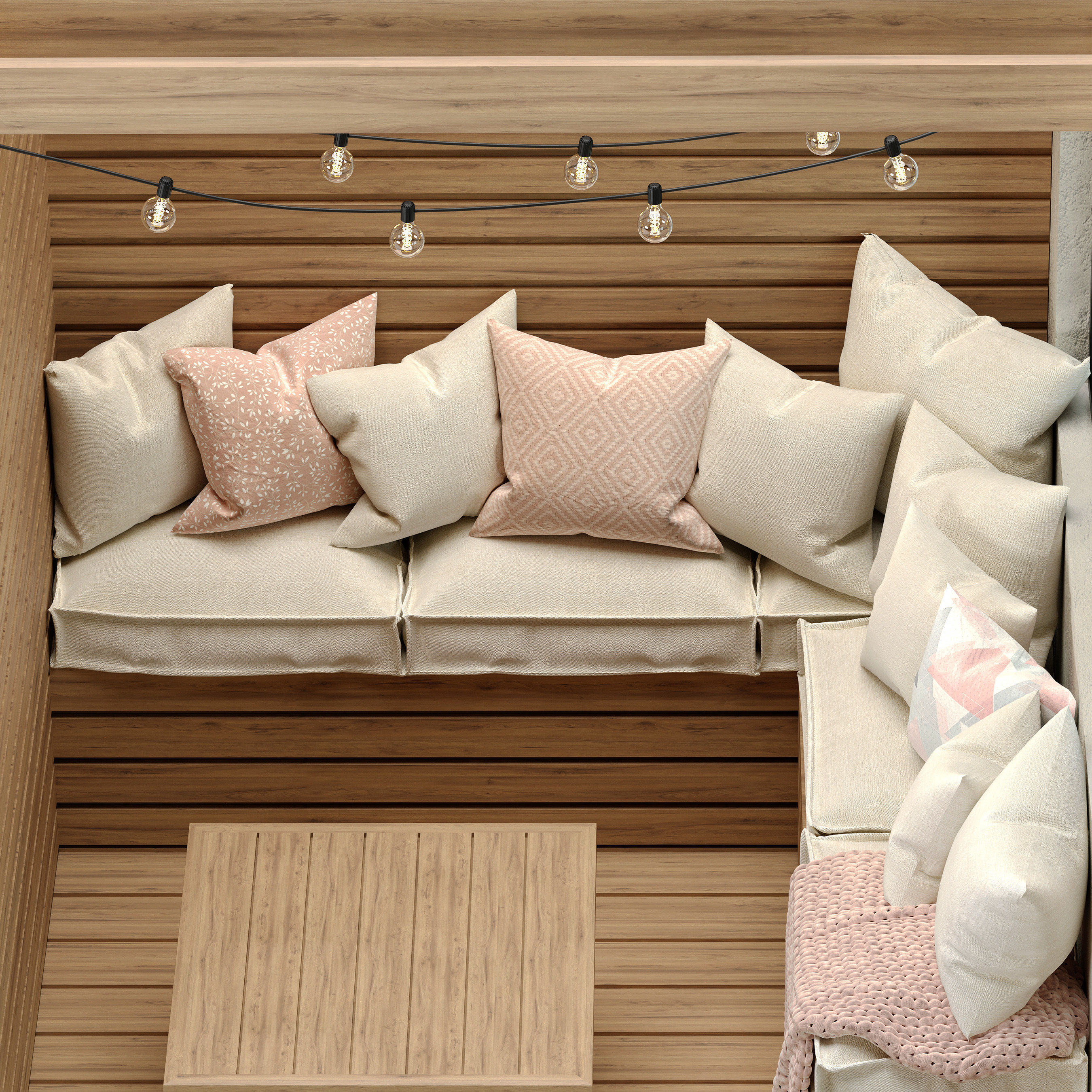 Scandinavian Balcony Set 01 3D model_2