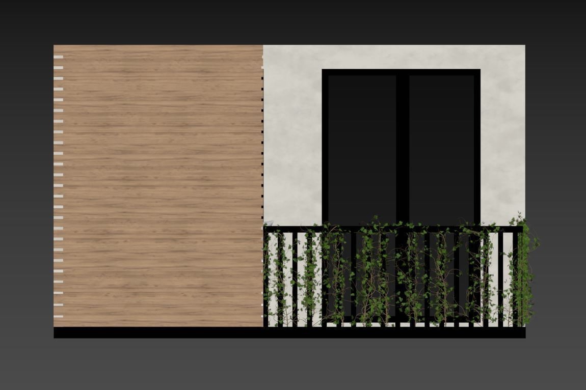 Scandinavian Balcony Set 01 3D model_8