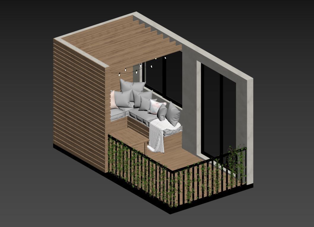 Scandinavian Balcony Set 01 3D model_12