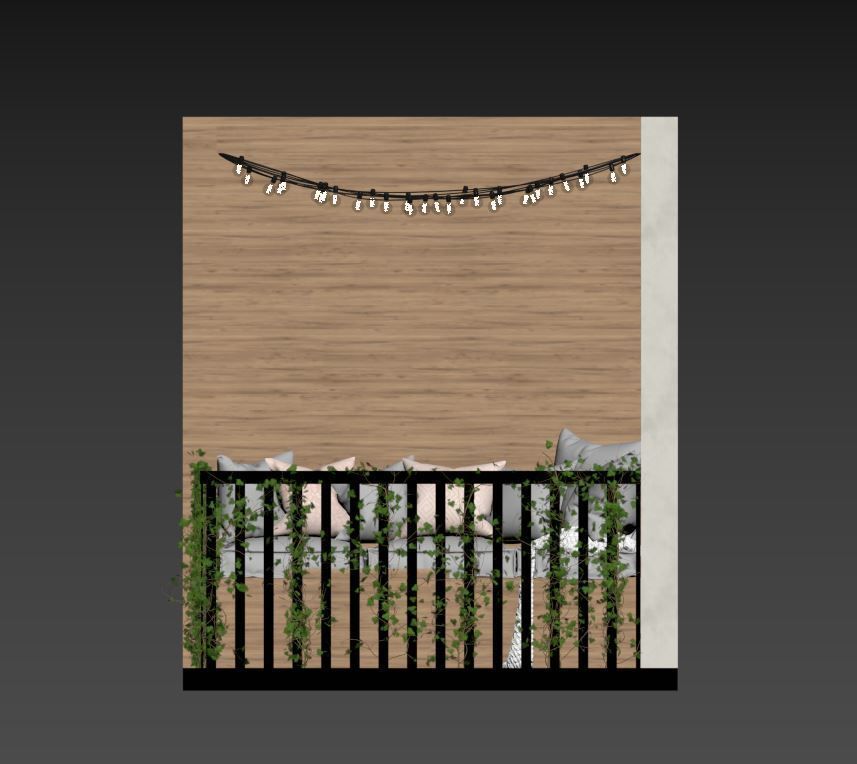 Scandinavian Balcony Set 01 3D model_7