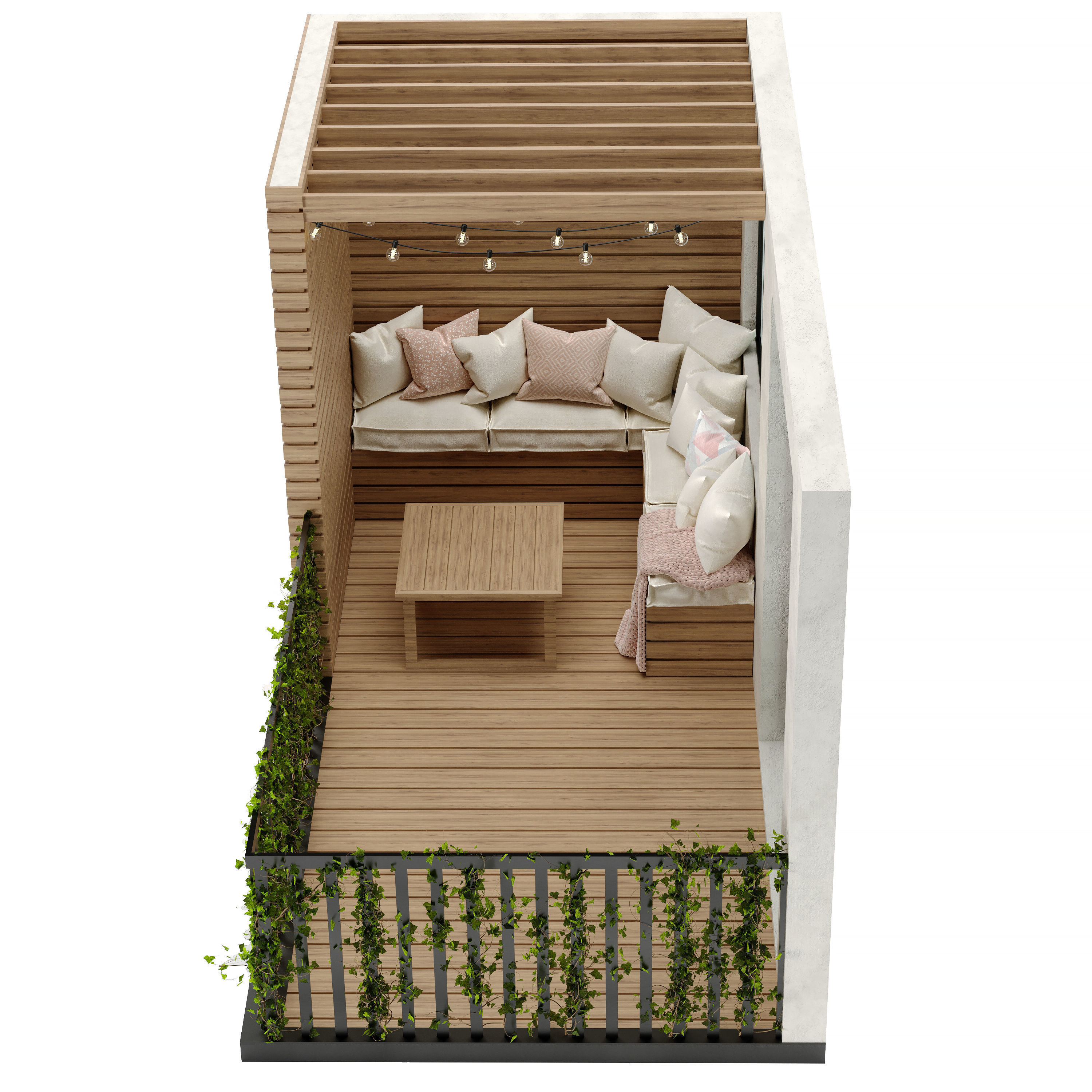 Scandinavian Balcony Set 01 3D model_6