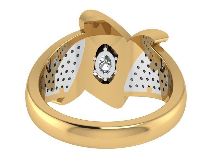 Ring with small Diamond stones 2772 3D print model 3D print model_3