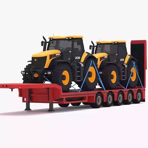 Lowboy Trailer with JCB Fastrac 8310