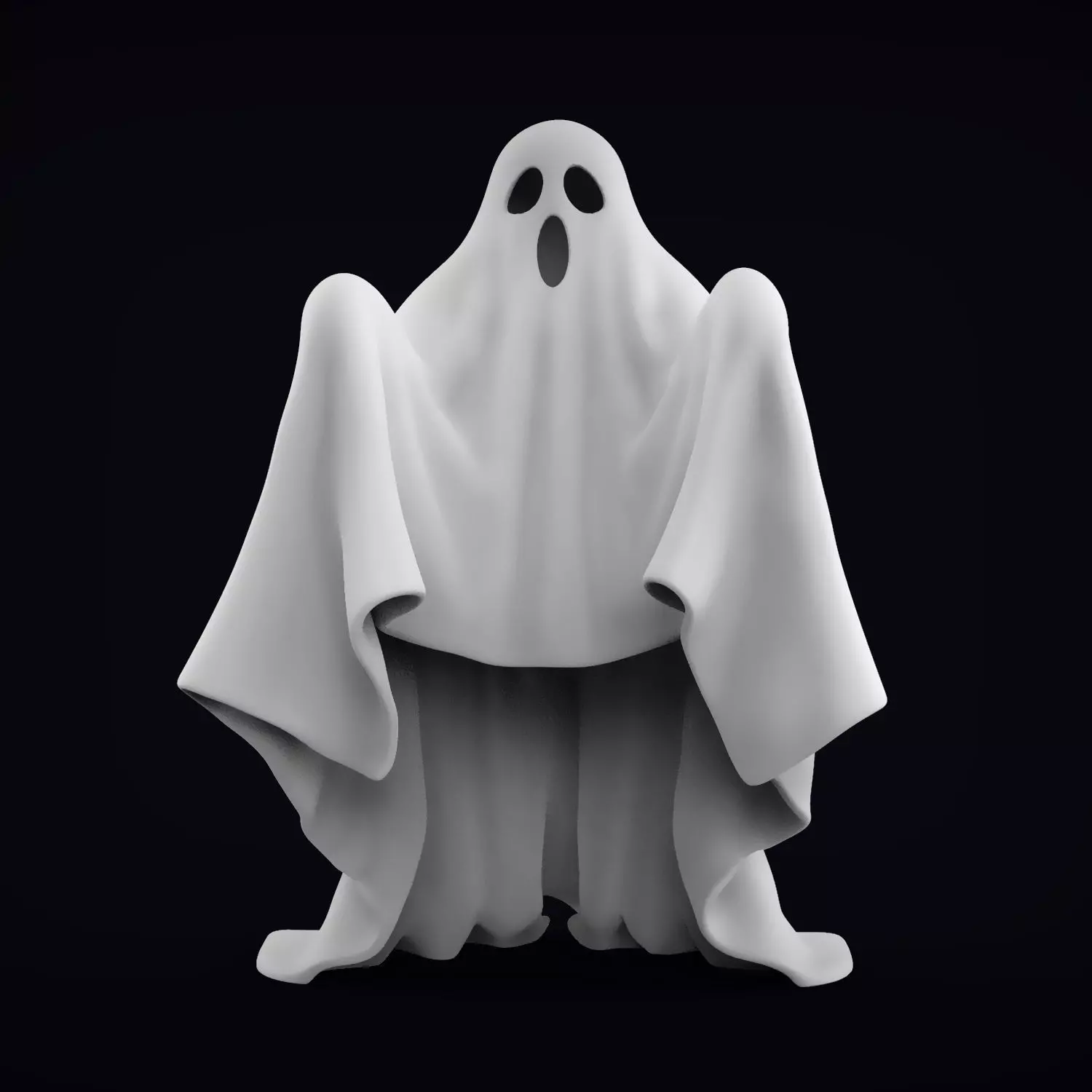 Ghost with pre-supports 3D print model_0
