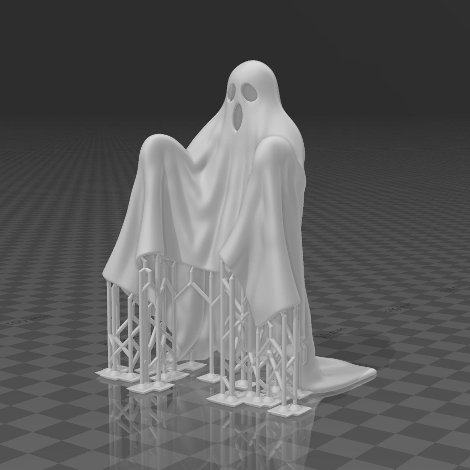 Ghost with pre-supports 3D print model_5
