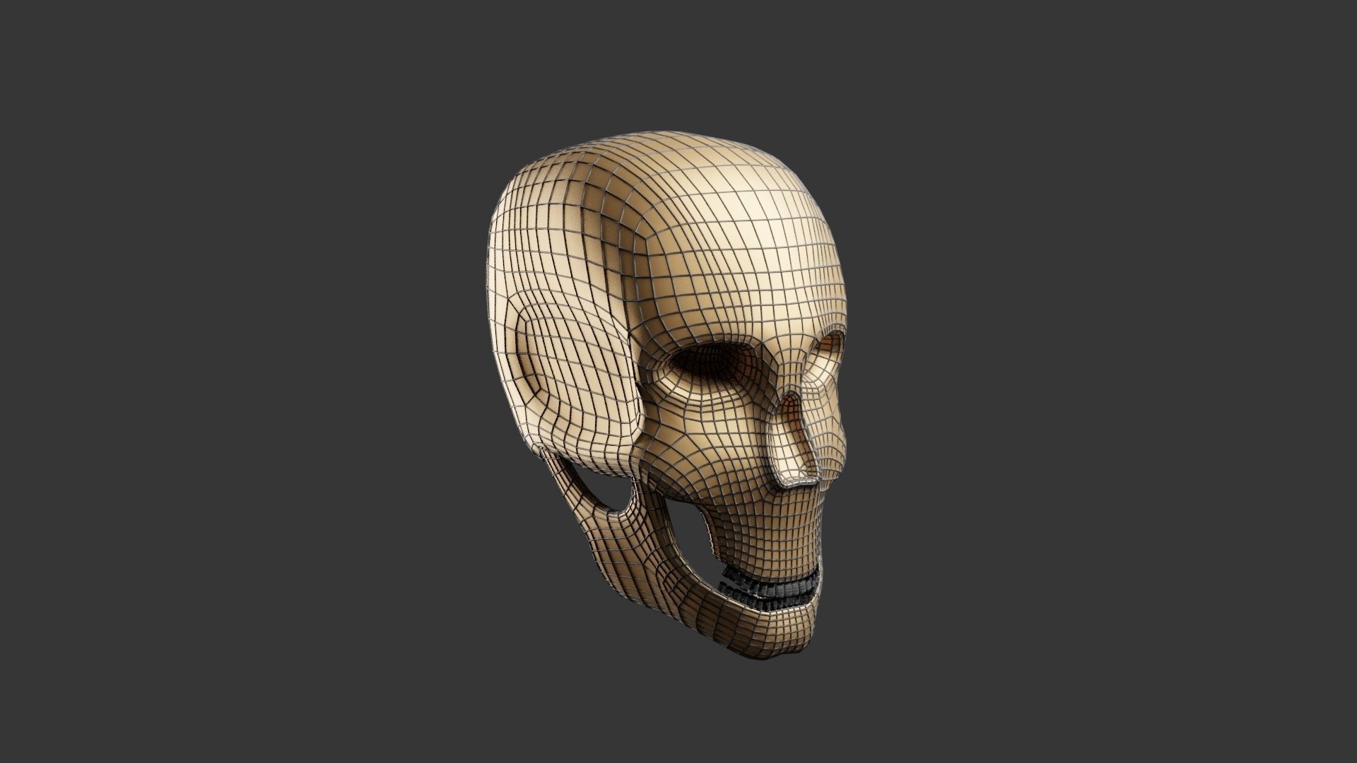 Skull 3D Model gold 3D print model_5