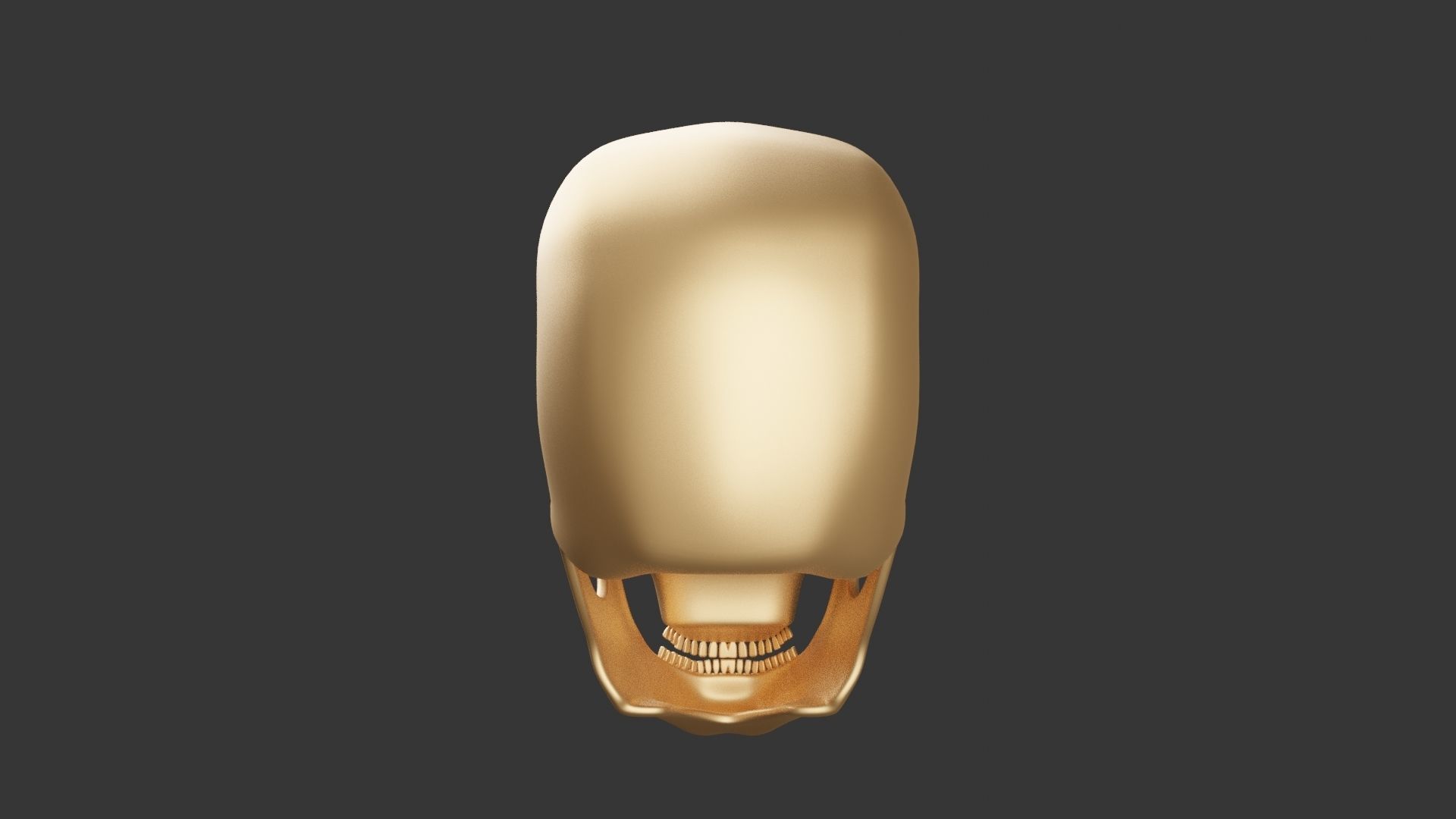 Skull 3D Model gold 3D print model_4