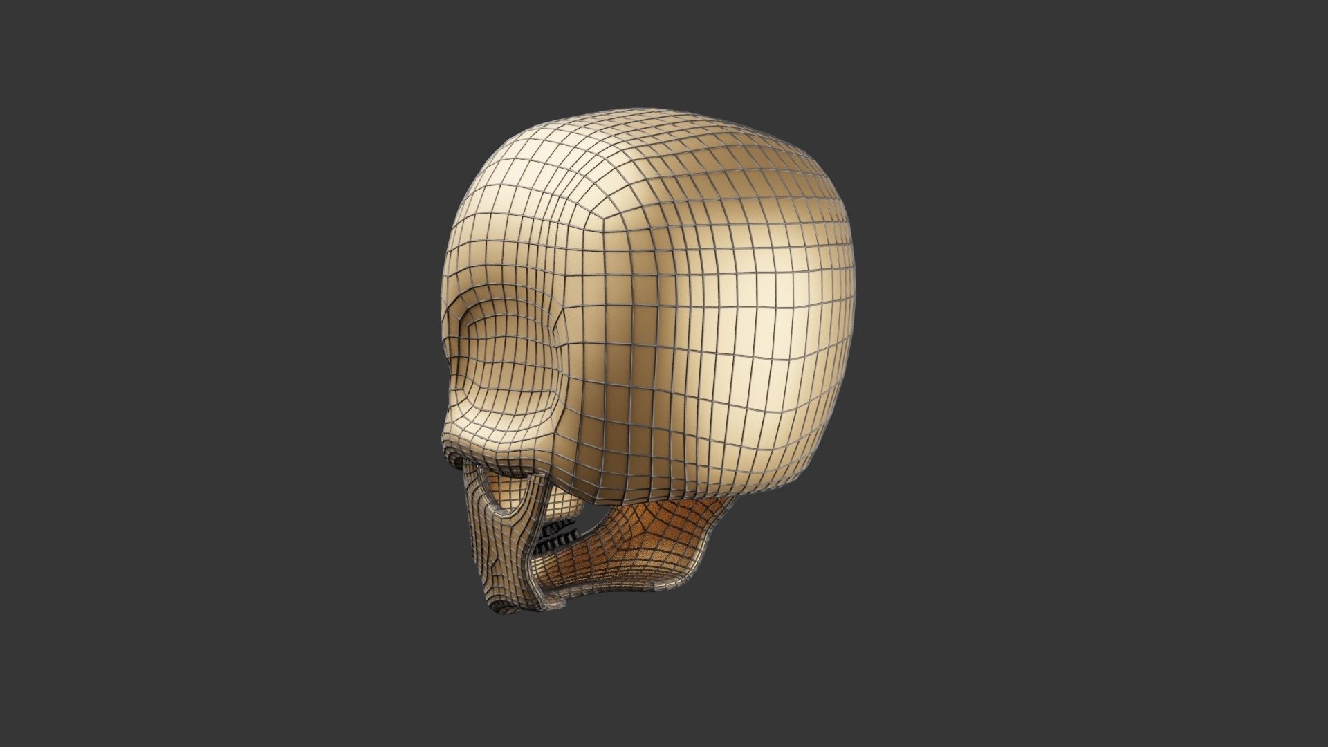 Skull 3D Model gold 3D print model_7