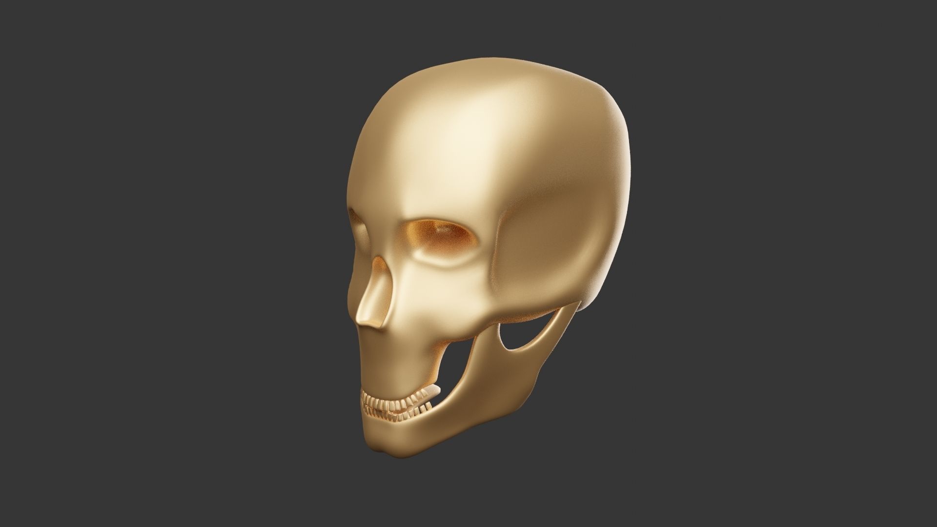 Skull 3D Model gold 3D print model_2