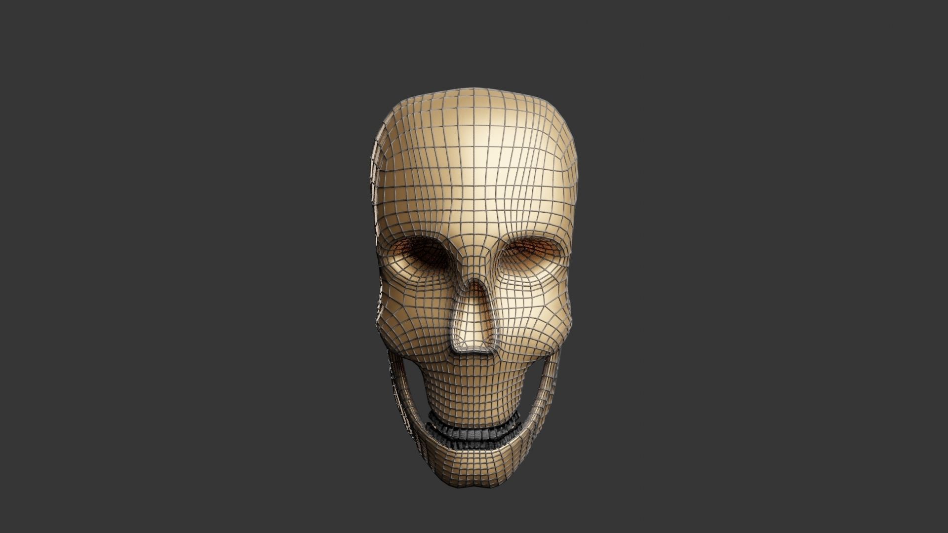 Skull 3D Model gold 3D print model_6