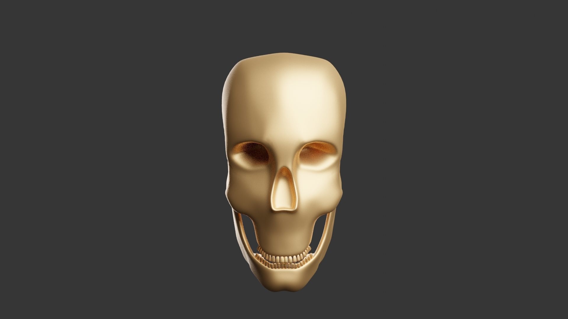 Skull 3D Model gold 3D print model_1