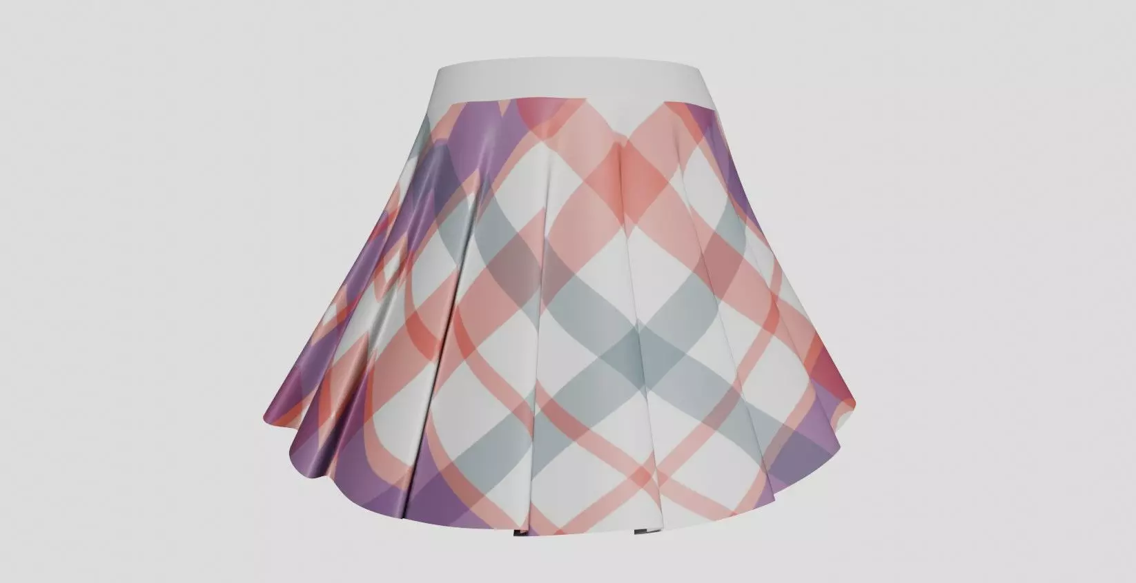 pleated plain mini skirt 3D print model