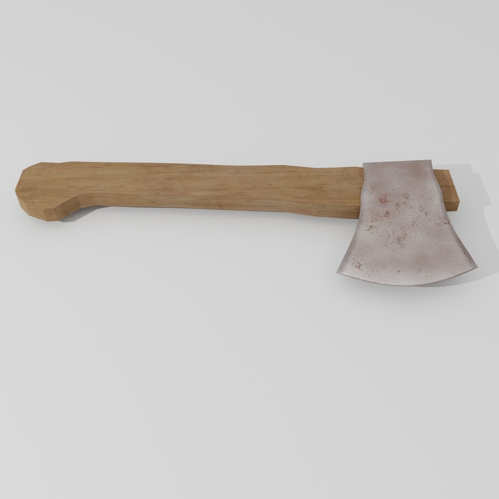 Wooden axe 3D model_1