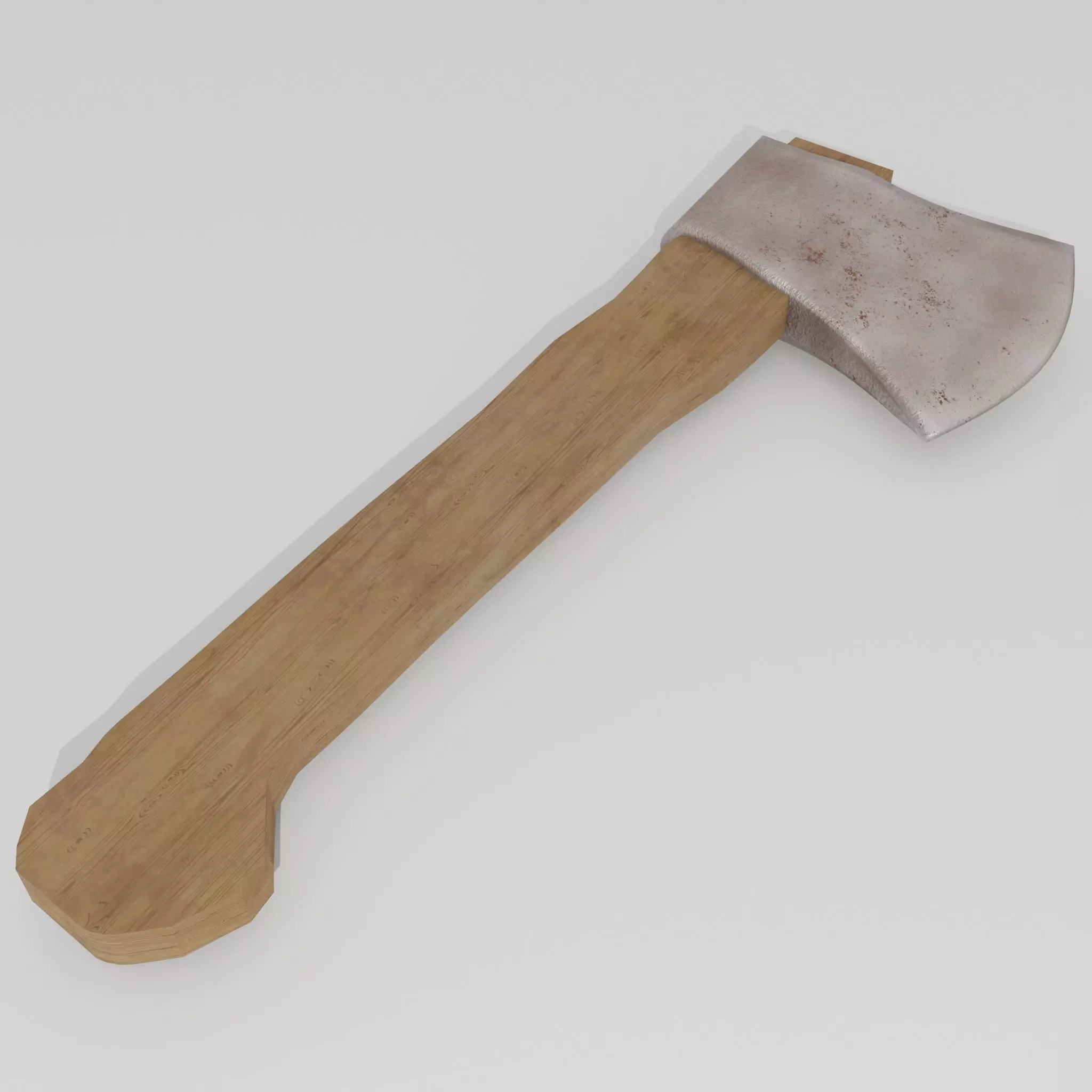 Wooden axe 3D model_0