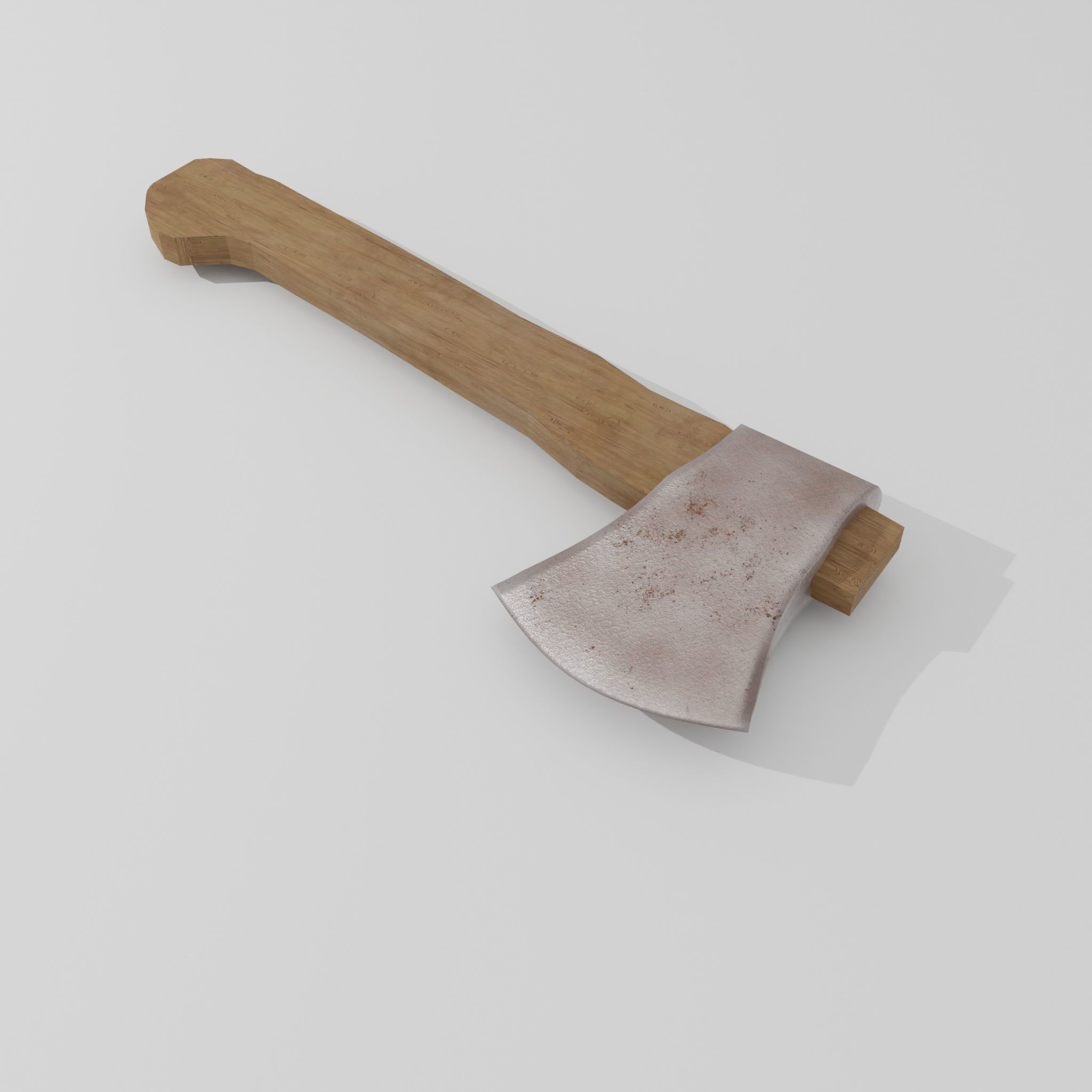 Wooden axe 3D model_2
