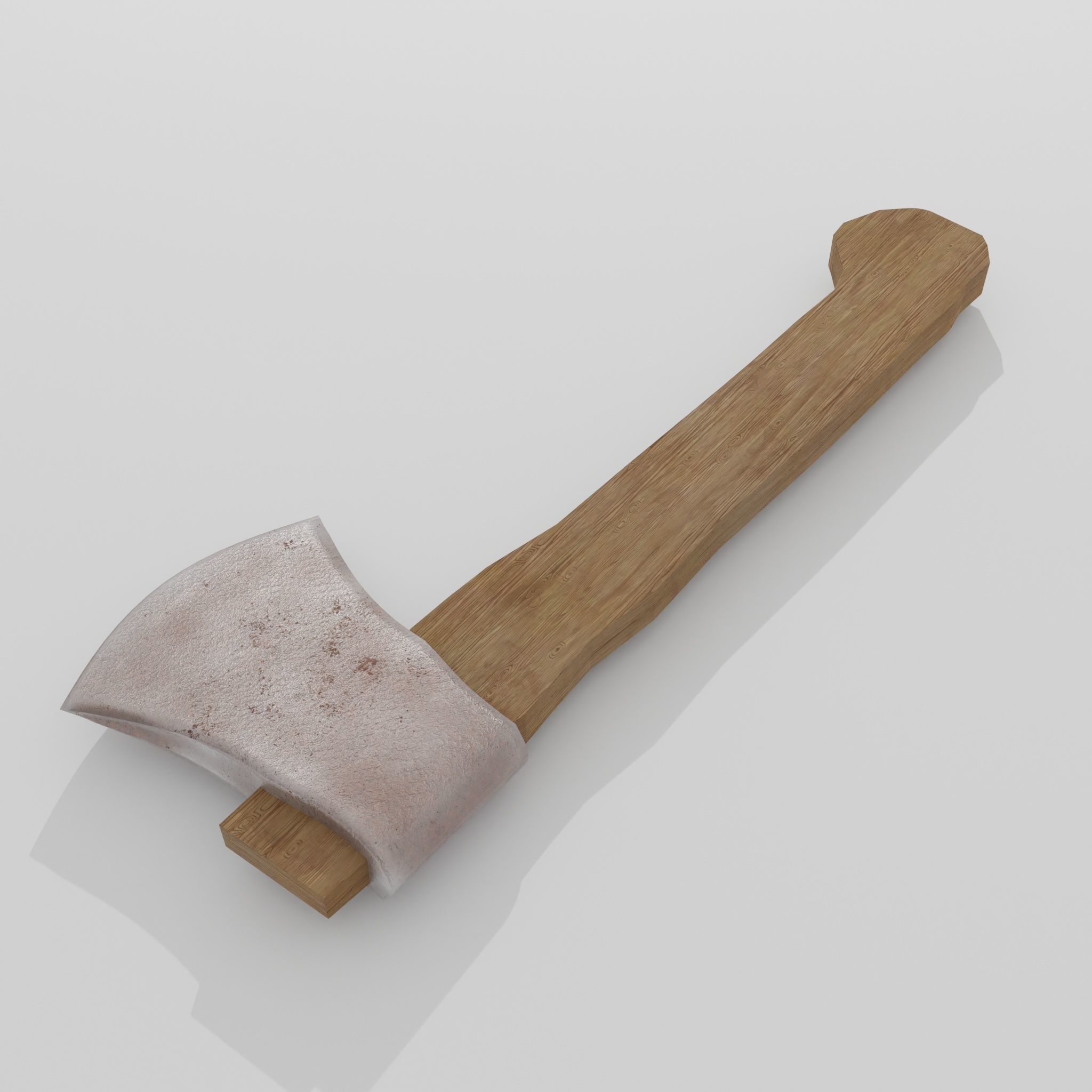 Wooden axe 3D model_4