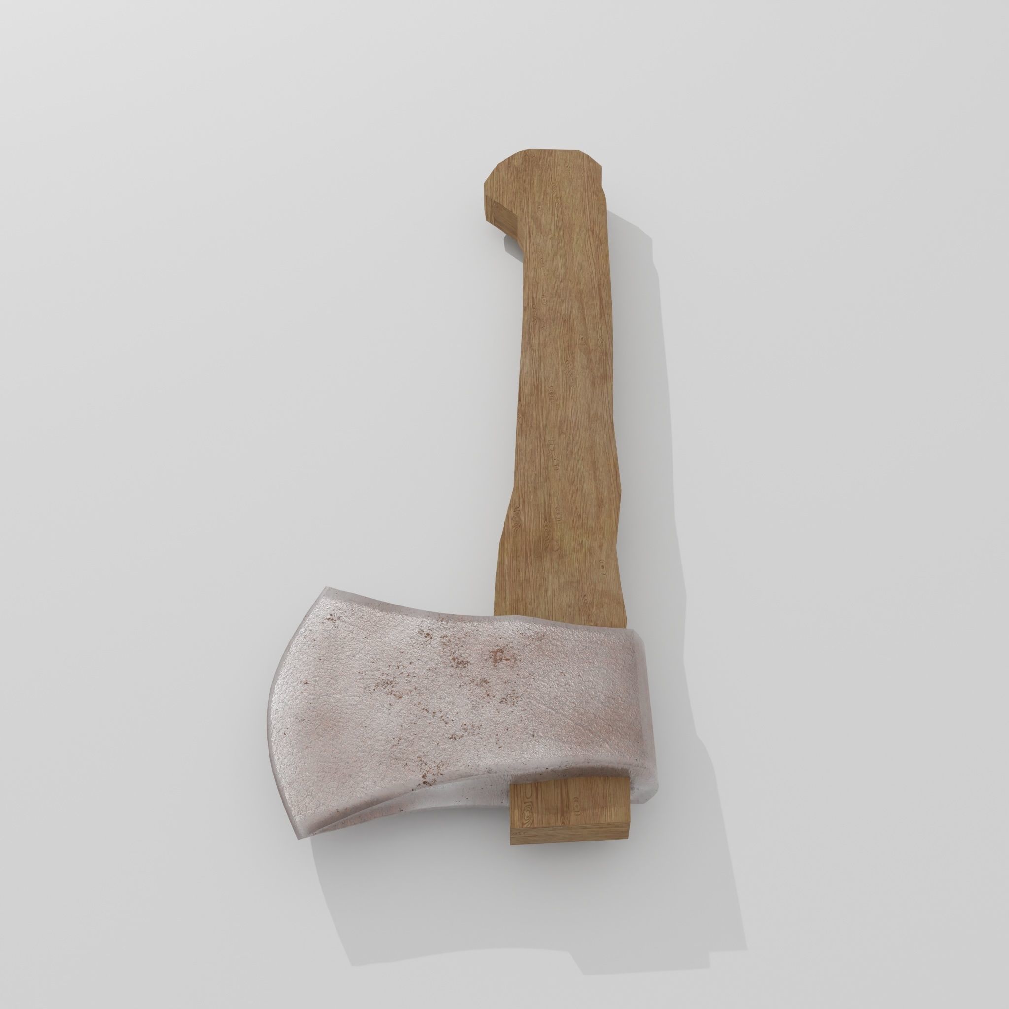 Wooden axe 3D model_3