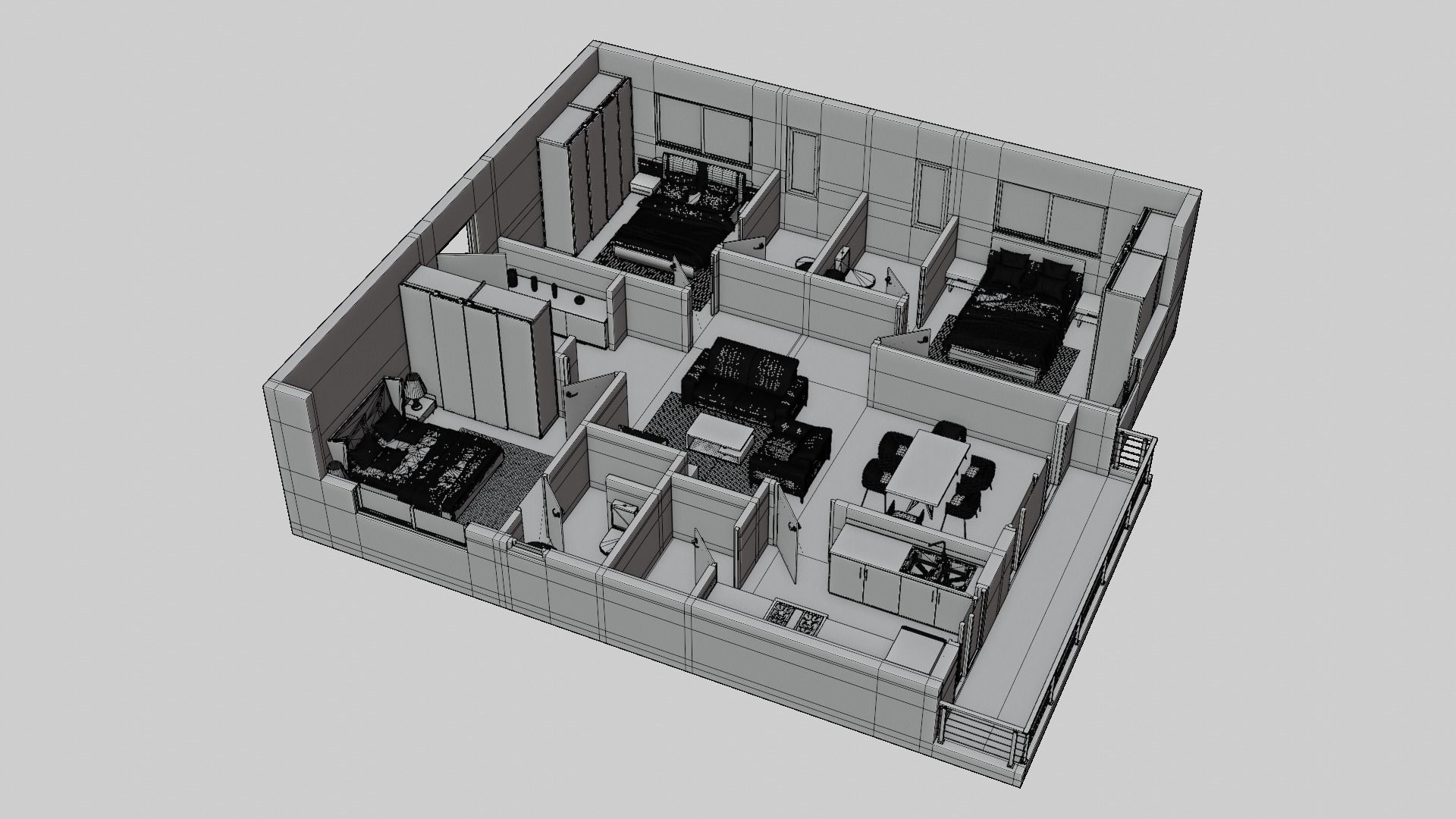 3D Floor Plan Model 57 3D model_5